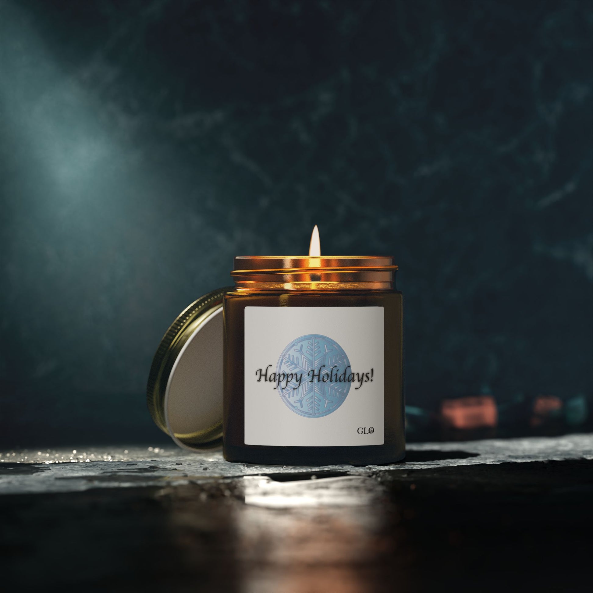 Glass Jar Candle | "Happy Holidays" | 4oz & 9oz