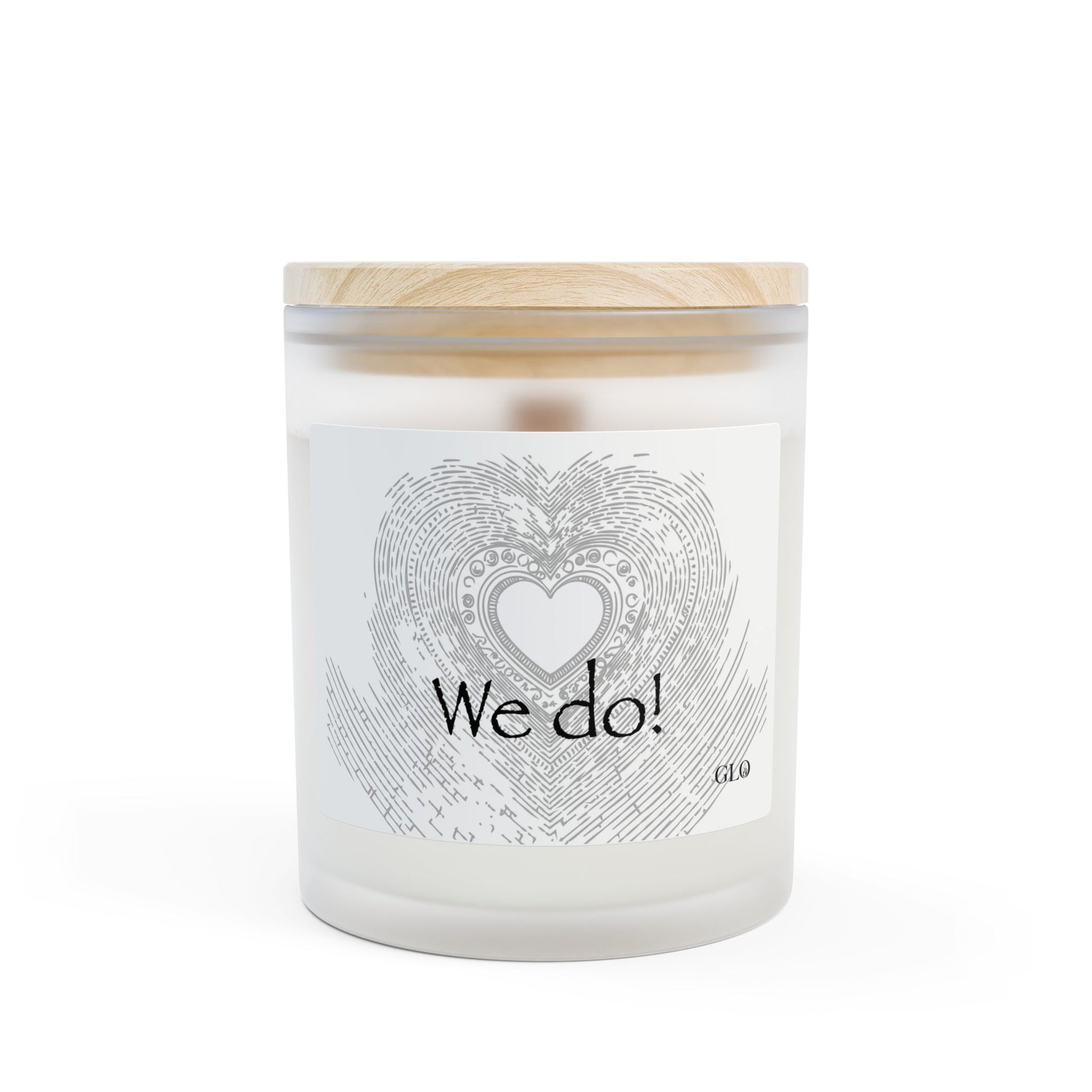 Frosted Glass Candle | "We do!" (Perfect for Weddings) | 11oz