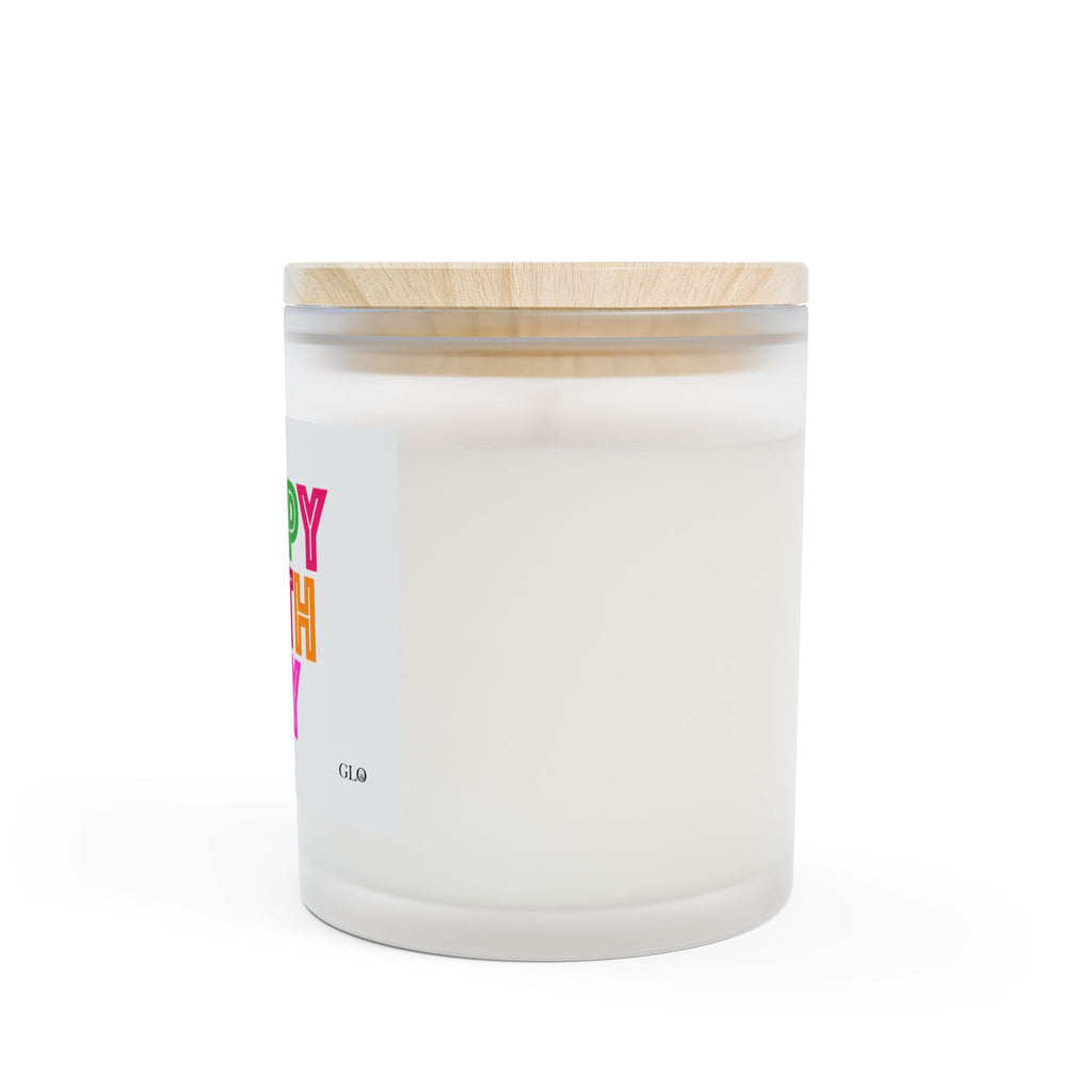 Frosted Glass Candle | "Happy Birthday" on white | 11oz