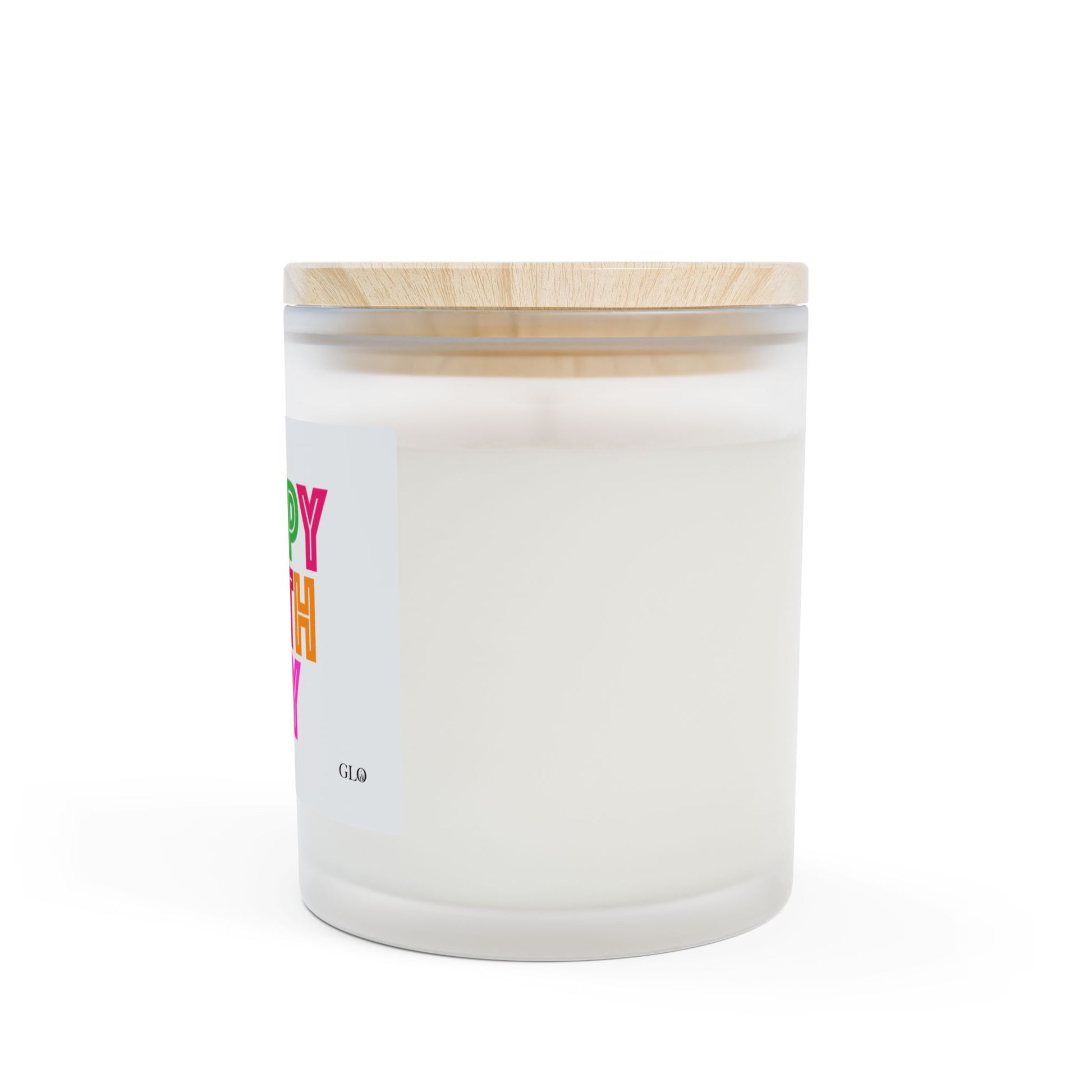 Frosted Glass Candle | "Happy Birthday" on white | 11oz