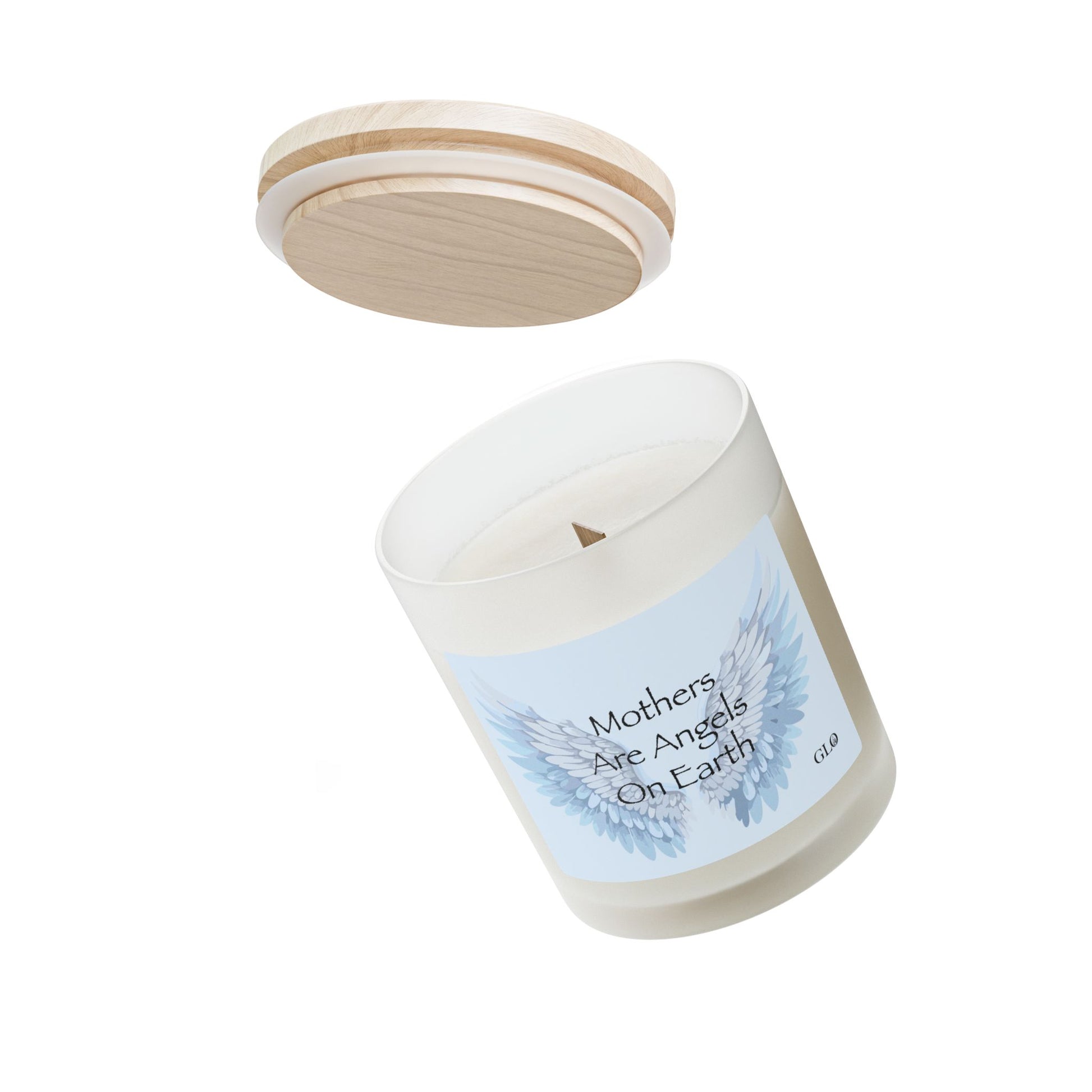 Frosted Glass Candle | "Mothers are Angels on Earth" | 11oz