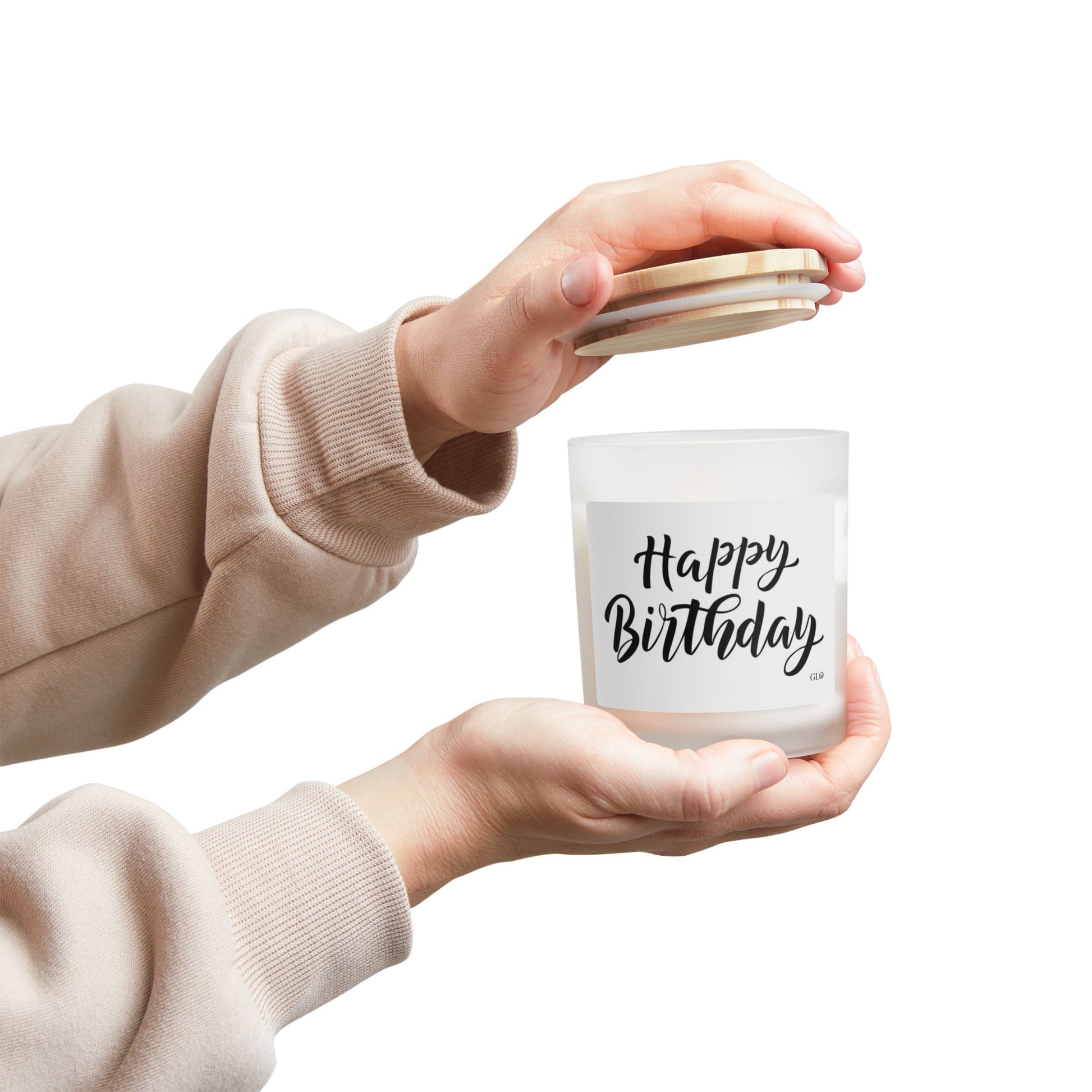 Frosted Glass Candle | "Happy Birthday" | 11oz