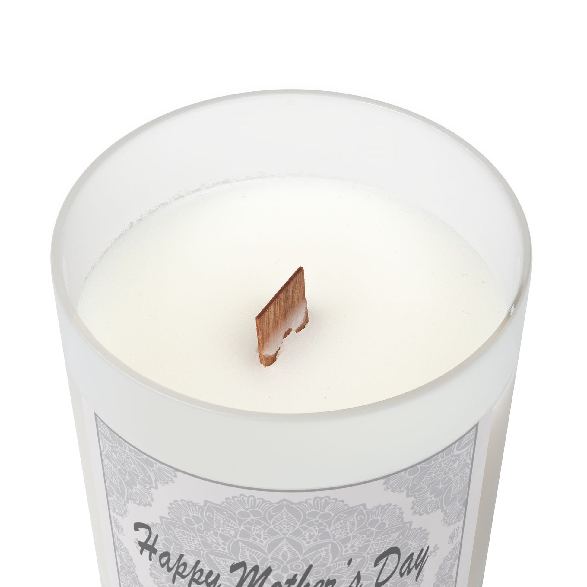 Frosted Glass Candle | "Happy Mother's Day" with lace | 11oz