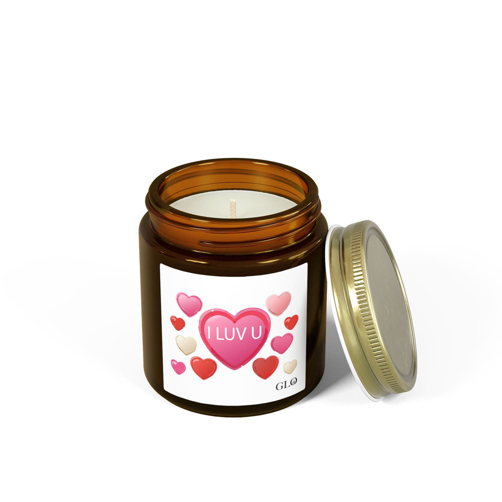 Glass Jar Candle | "I Luv U" | 4oz & 9oz