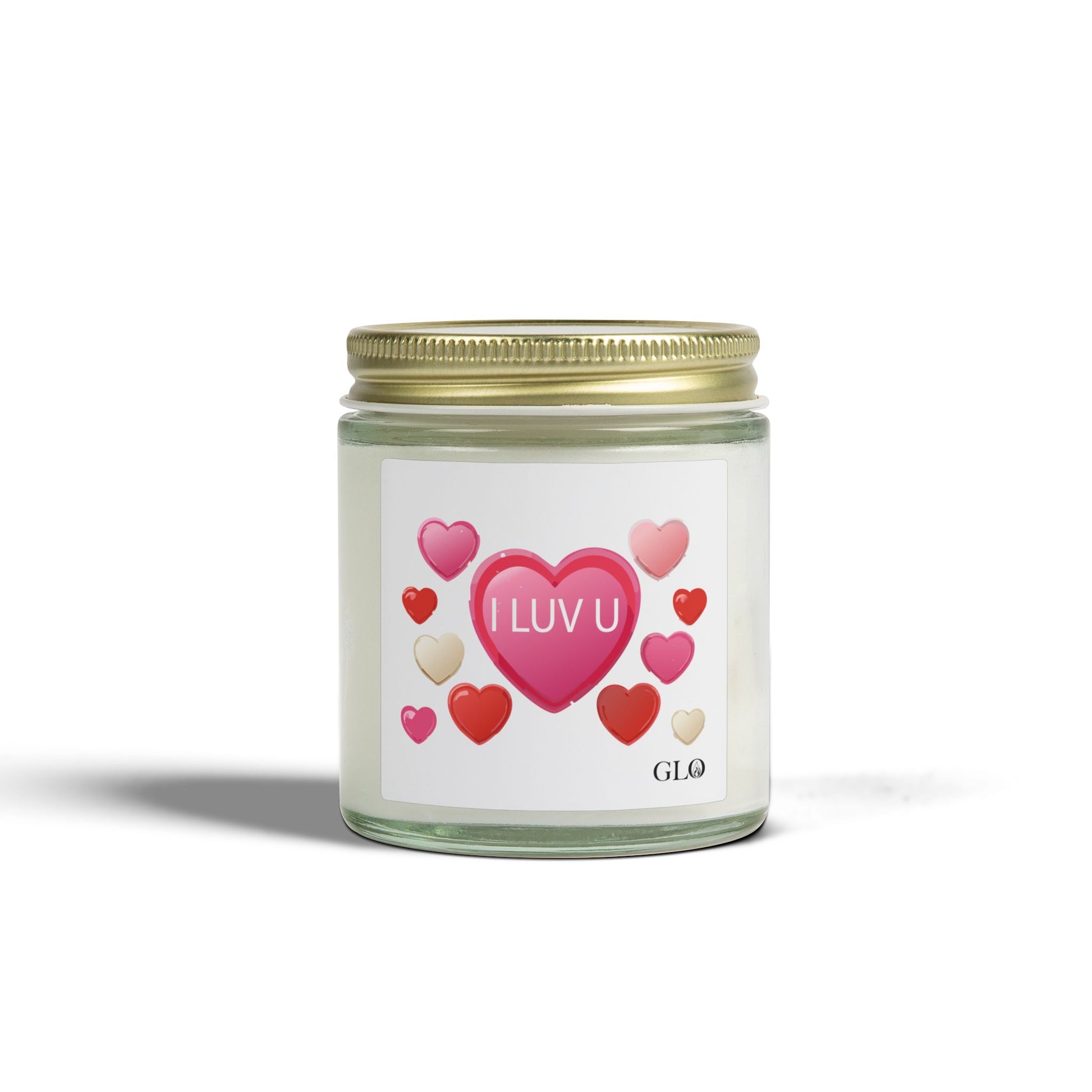 Glass Jar Candle | "I Luv U" | 4oz & 9oz