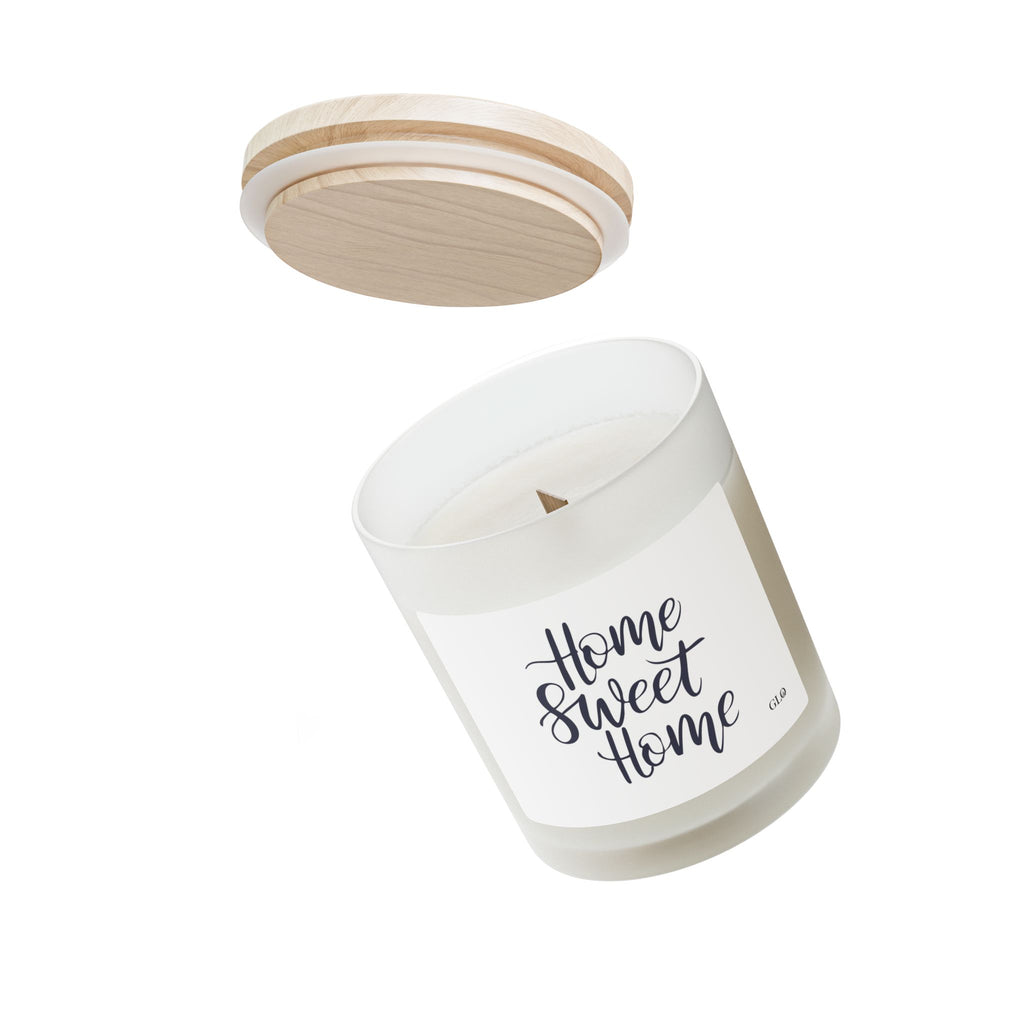 Frosted Glass Candle | "Home Sweet Home" in script | 11oz
