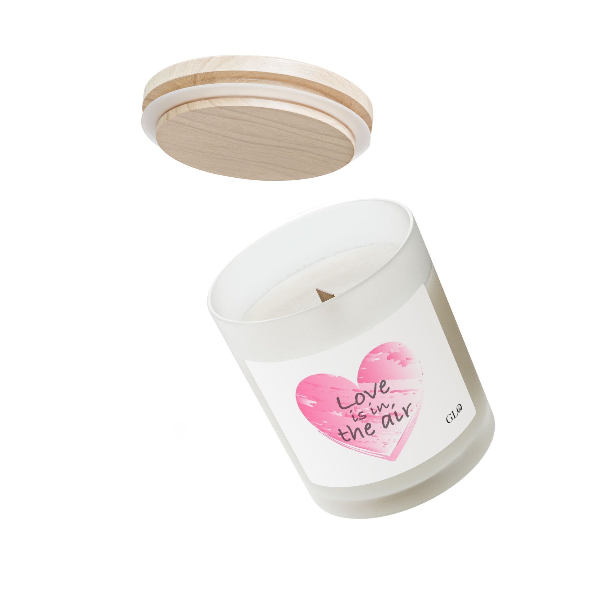 Frosted Glass Candle | "Love is in the air" | 11oz