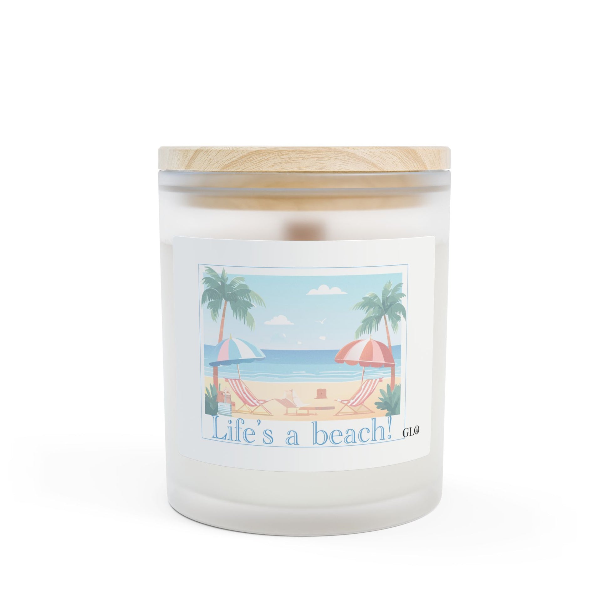 Frosted Glass Candle | "Life's a Beach!" | 11oz