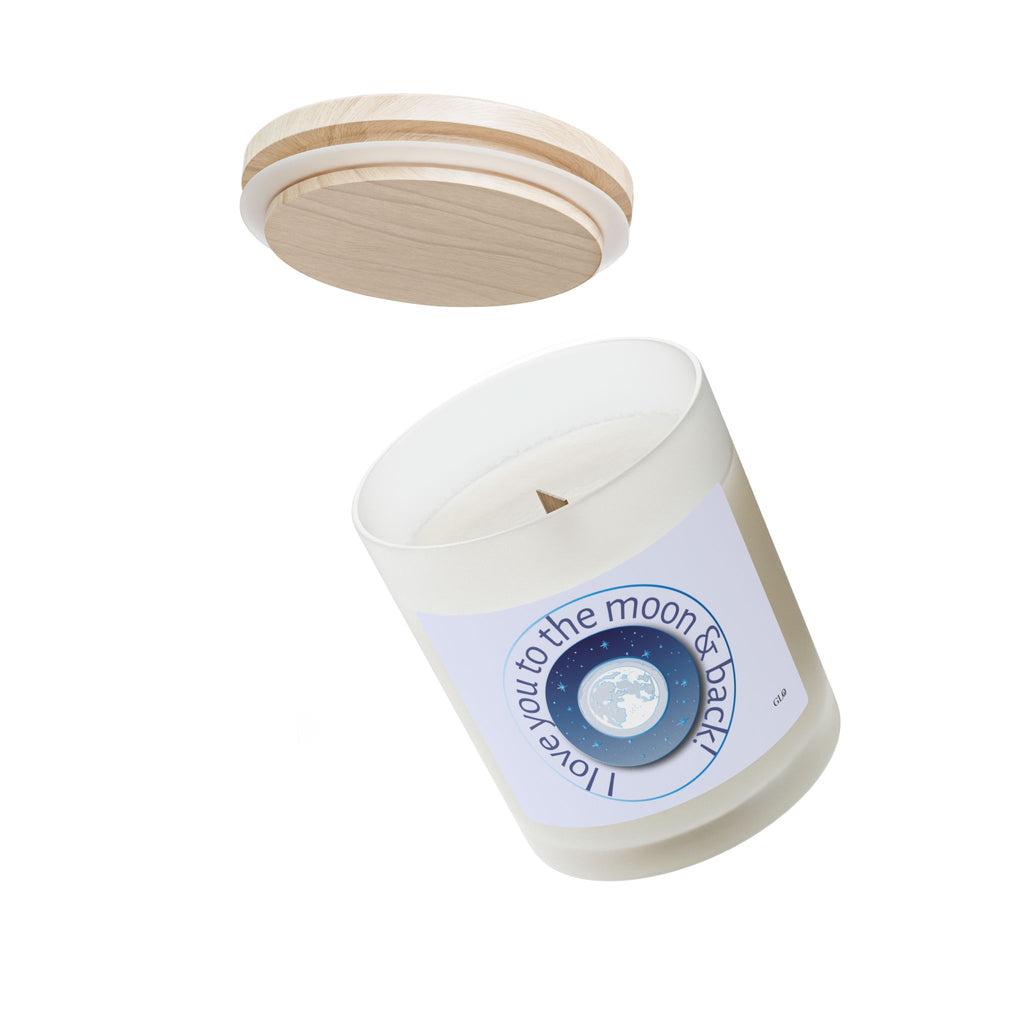 Frosted Glass Candle | "I love you to the moon & back" | 11oz
