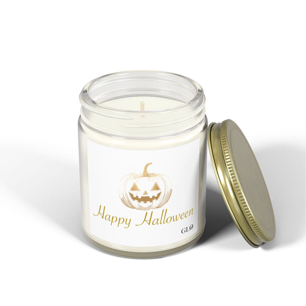 Glass Jar Candle | "Happy Halloween" (elegant on white) | 4oz & 9oz