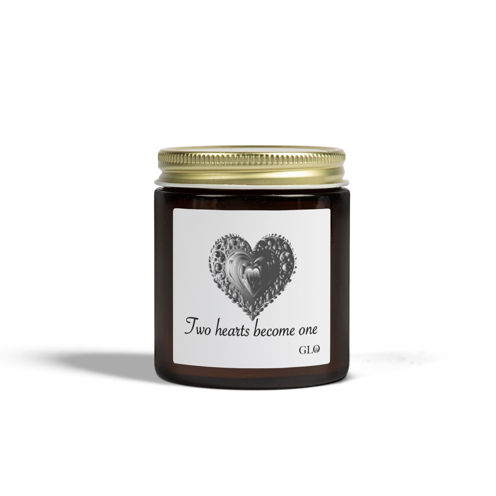 Glass Jar Candle | "Two Hearts Become One" |  4oz & 9oz