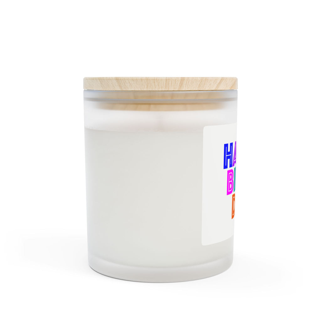 Frosted Glass Candle | "Happy Birthday" on white | 11oz