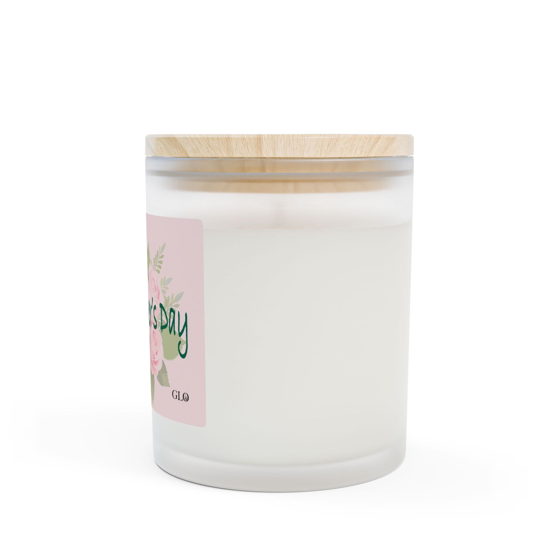 Frosted Glass Candle | "Happy Mother's Day" with pink roses | 11oz