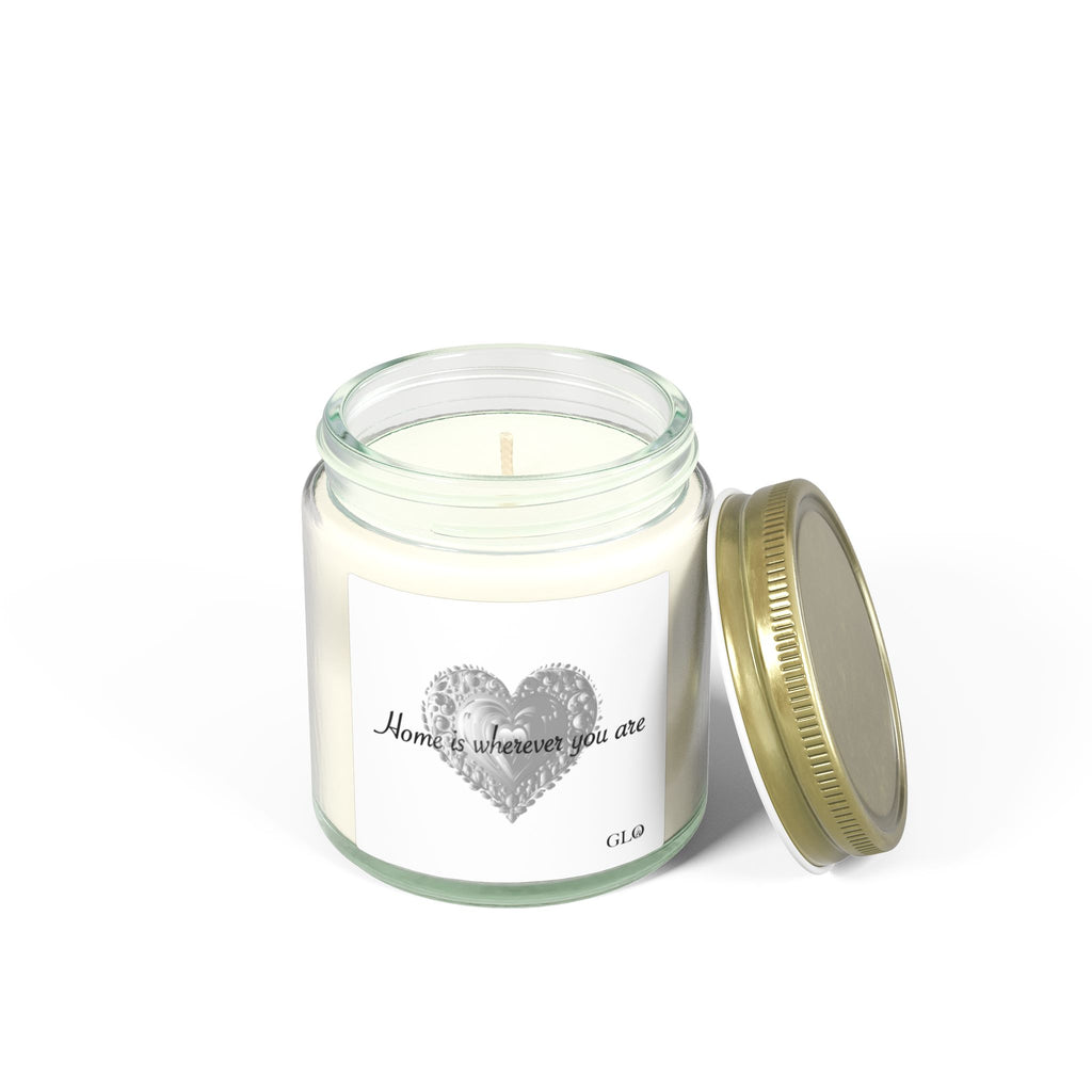 Glass Jar Candle | "Home is Wherever You Are" (on White) | 4oz & 9oz