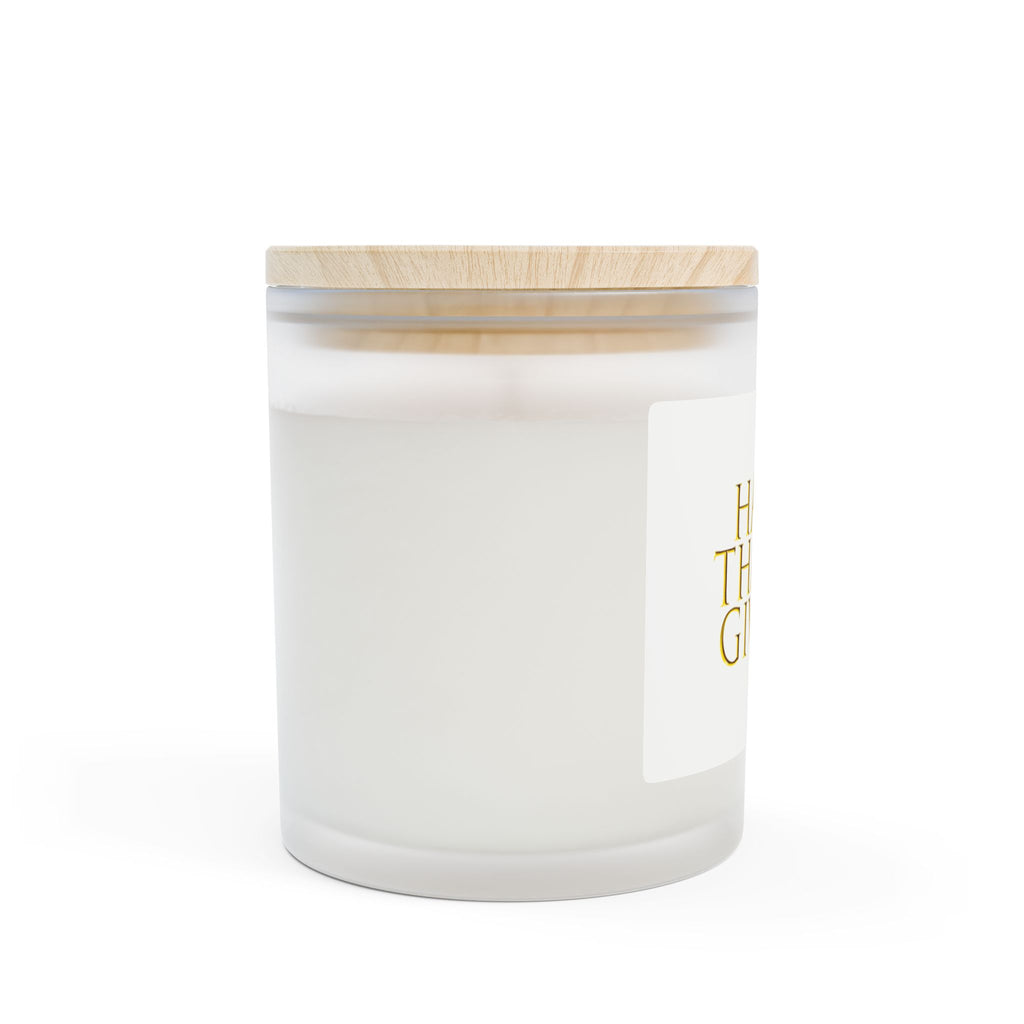 Frosted Glass Candle | "Happy Thanksgiving" on white | 11oz