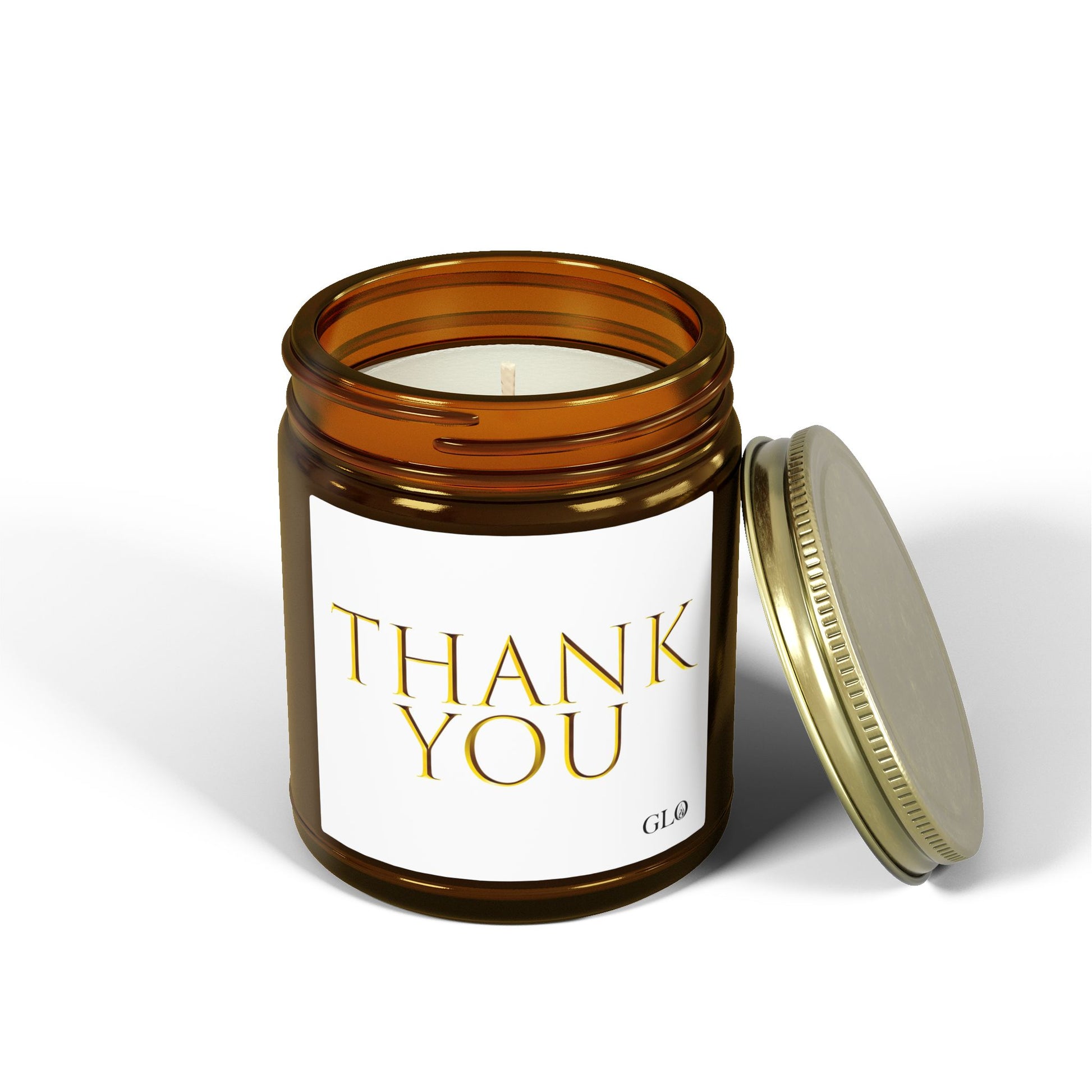 Glass Jar Candle | "Thank You" on white | 4oz & 9oz