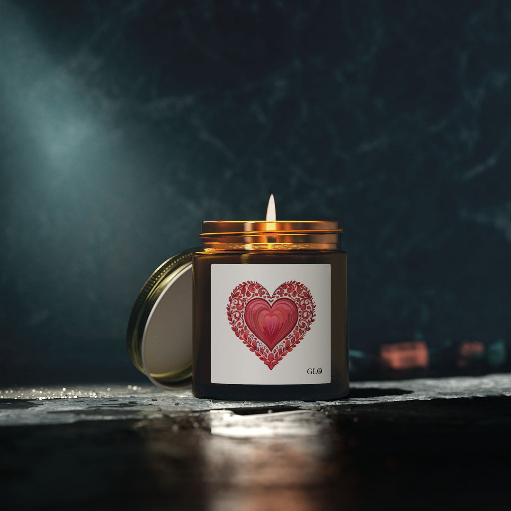 Glass Jar Candle | Heart / Love | 4oz & 9oz