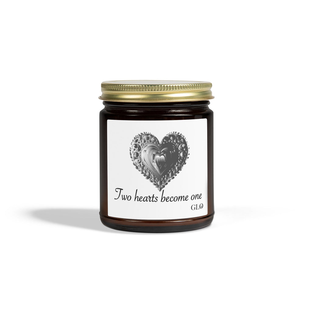 Glass Jar Candle | "Two Hearts Become One" |  4oz & 9oz
