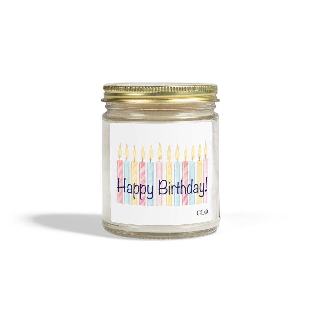 Glass Jar Candle | "Happy Birthday" with candles | 4oz or 9oz