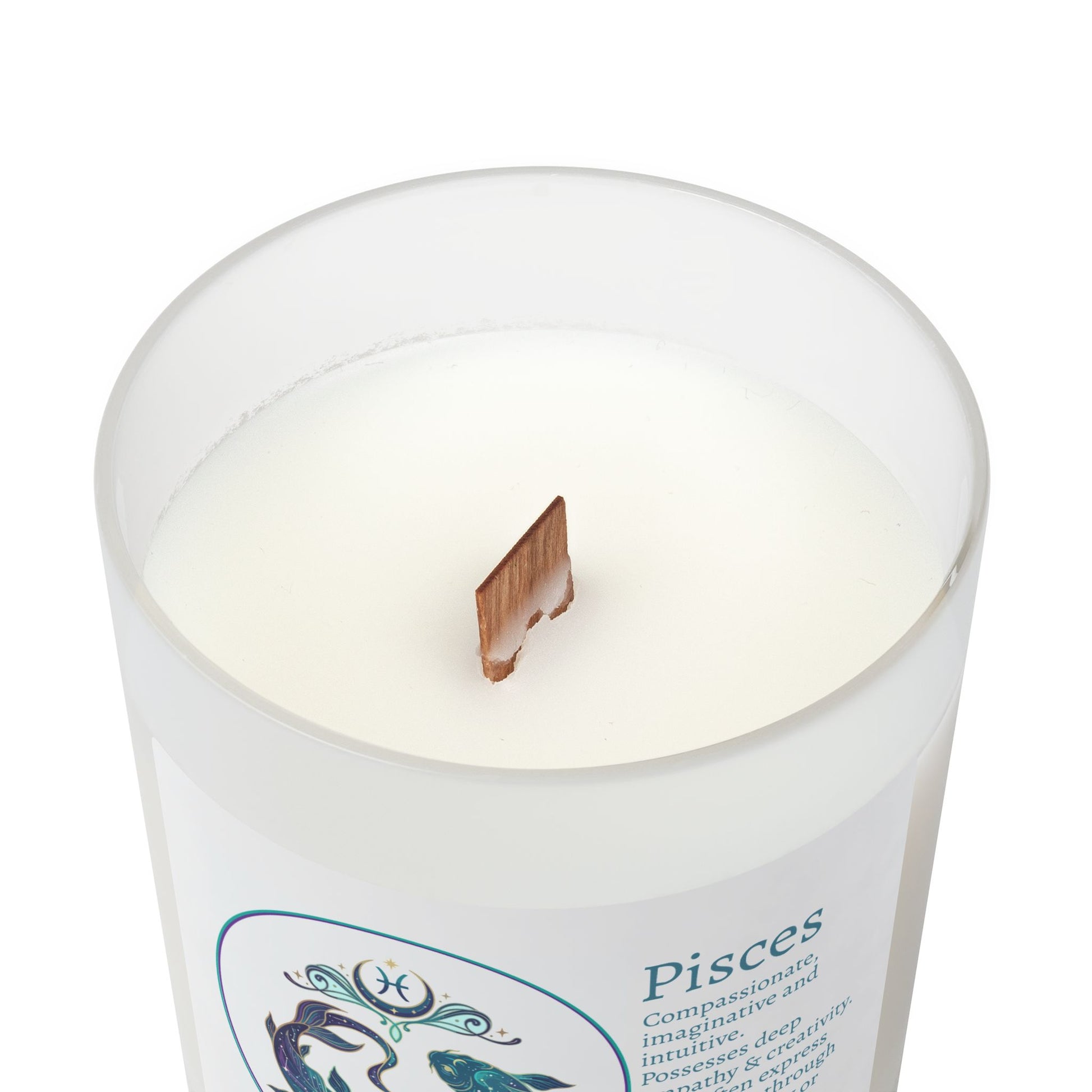 Frosted Glass Candle | Pisces Zodiac | 11oz