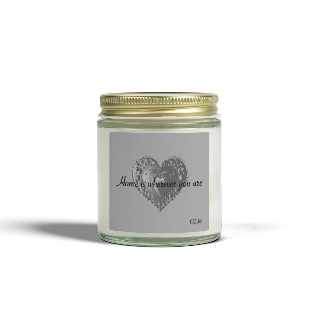 Glass Jar Candle | "Home is Wherever You Are" on Gray | 4oz & 9oz