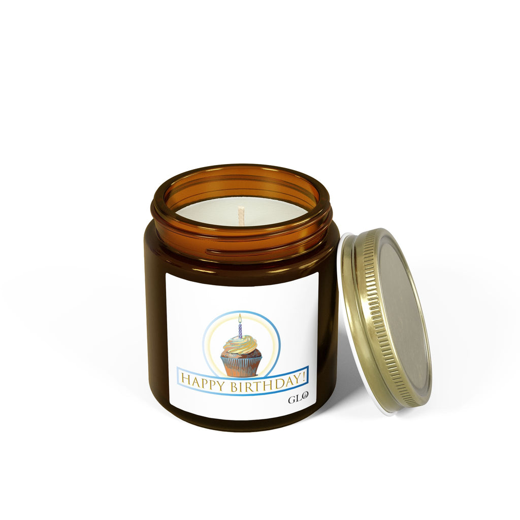 Glass Jar Candle | "Happy Birthday" with cupcake | 4oz & 9oz