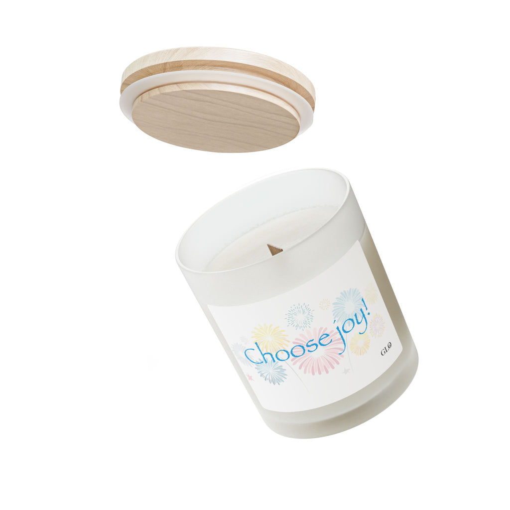Frosted Glass Candle | "Choose joy!" | 11oz