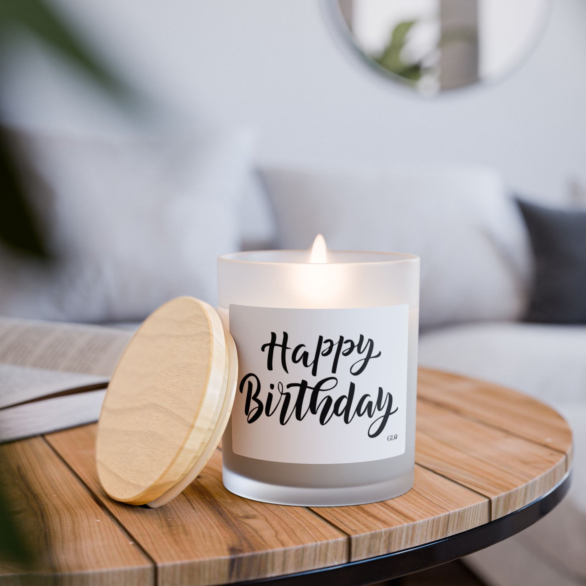 Frosted Glass Candle | "Happy Birthday" | 11oz