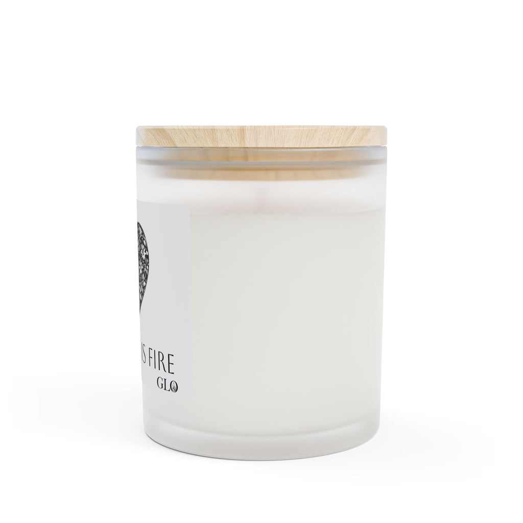Frosted Glass Candle | "Our Love is Fire" on white | 11oz
