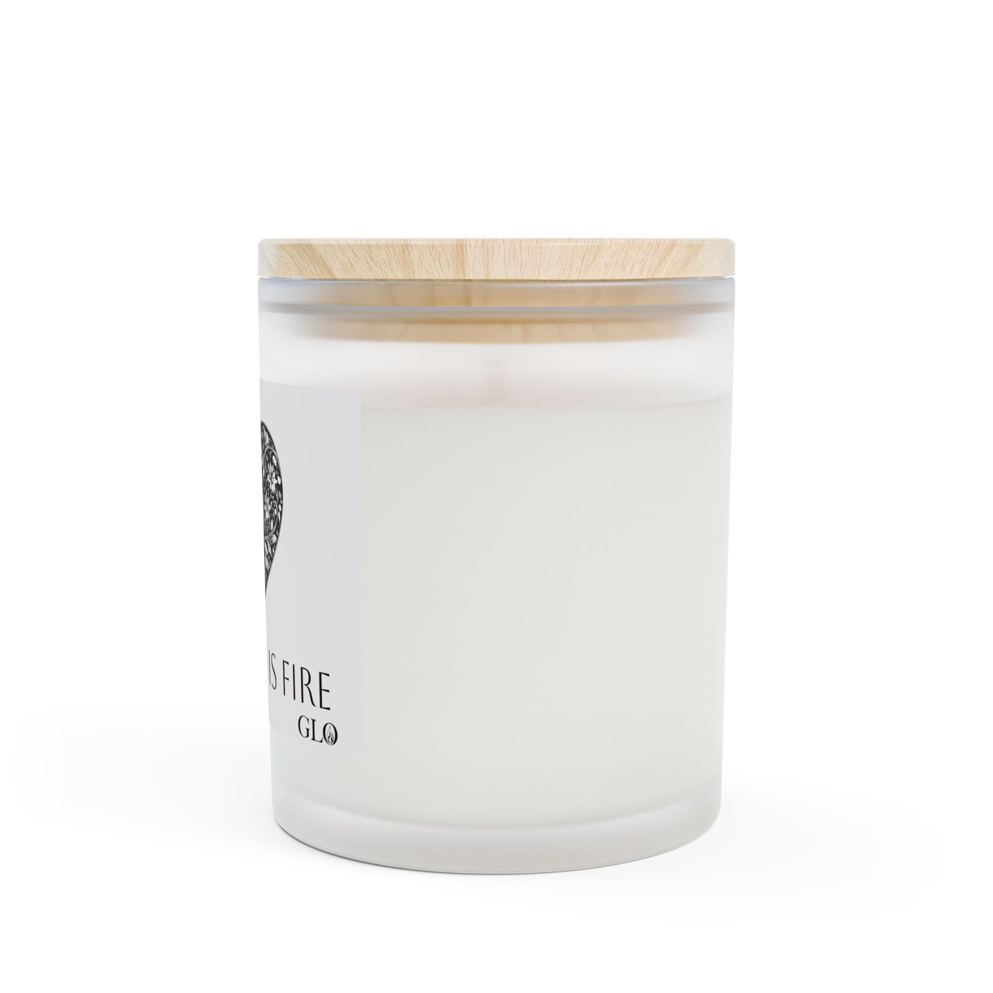 Frosted Glass Candle | "Our Love is Fire" on white | 11oz