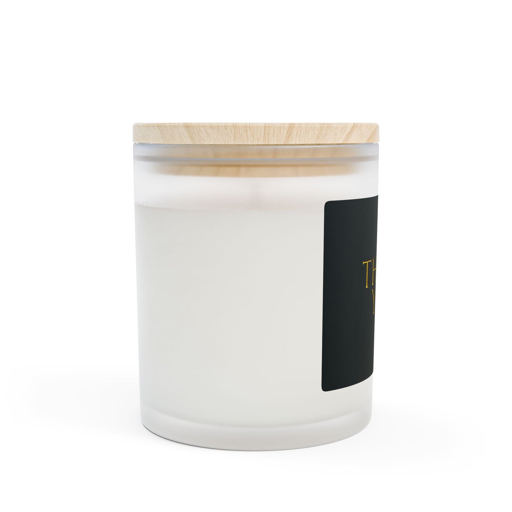 Frosted Glass Candle | "Thank You" on black | 11oz