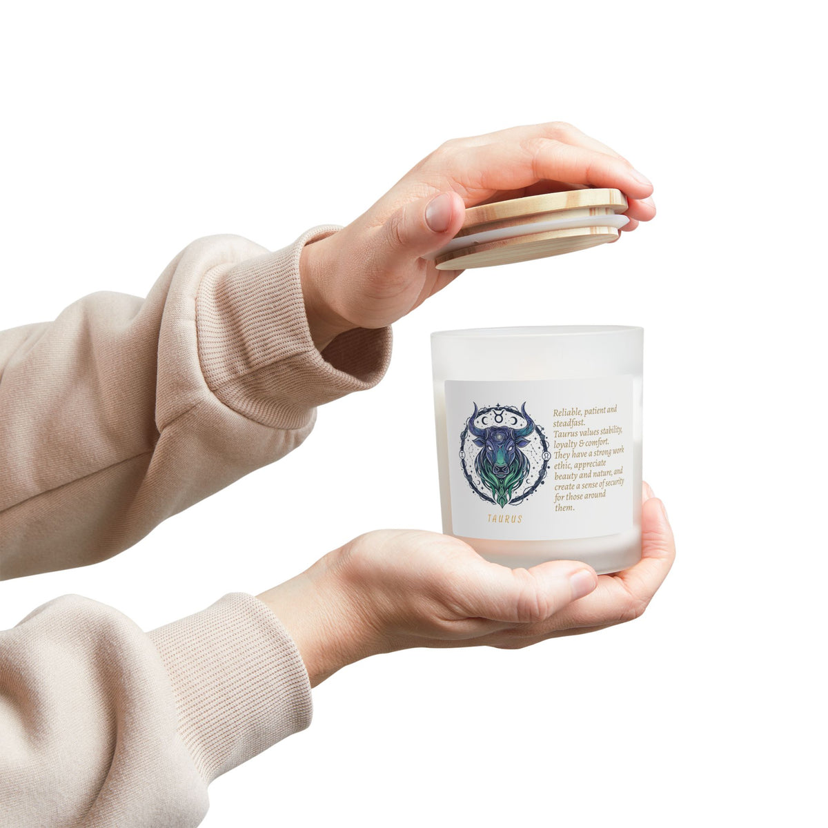 Frosted Glass Candle | Taurus Zodiac |11oz