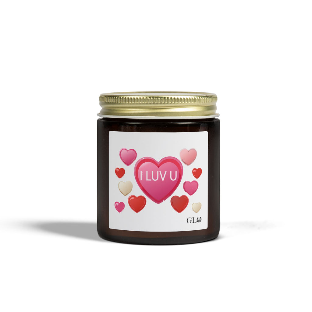 Glass Jar Candle | "I Luv U" | 4oz & 9oz