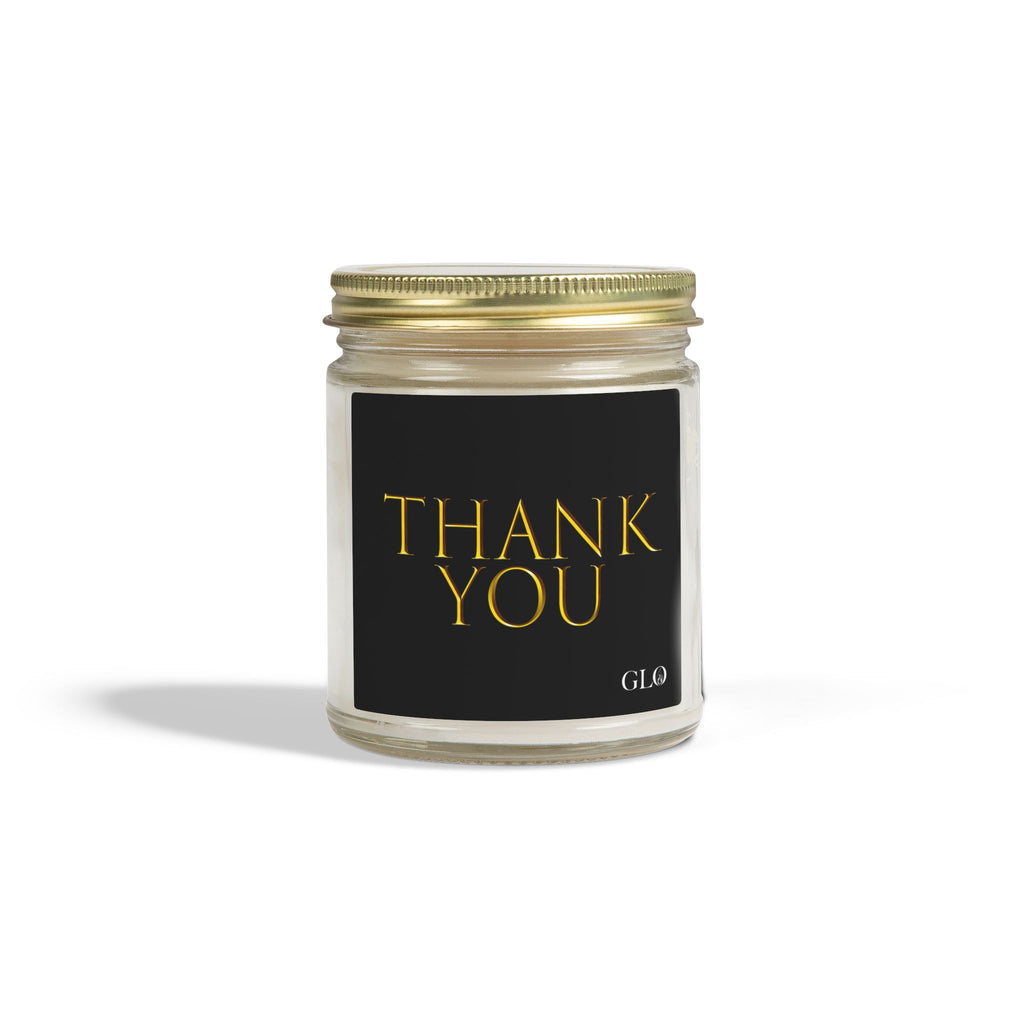Glass Jar Candle | "Thank You" on black | 4 oz & 9 oz