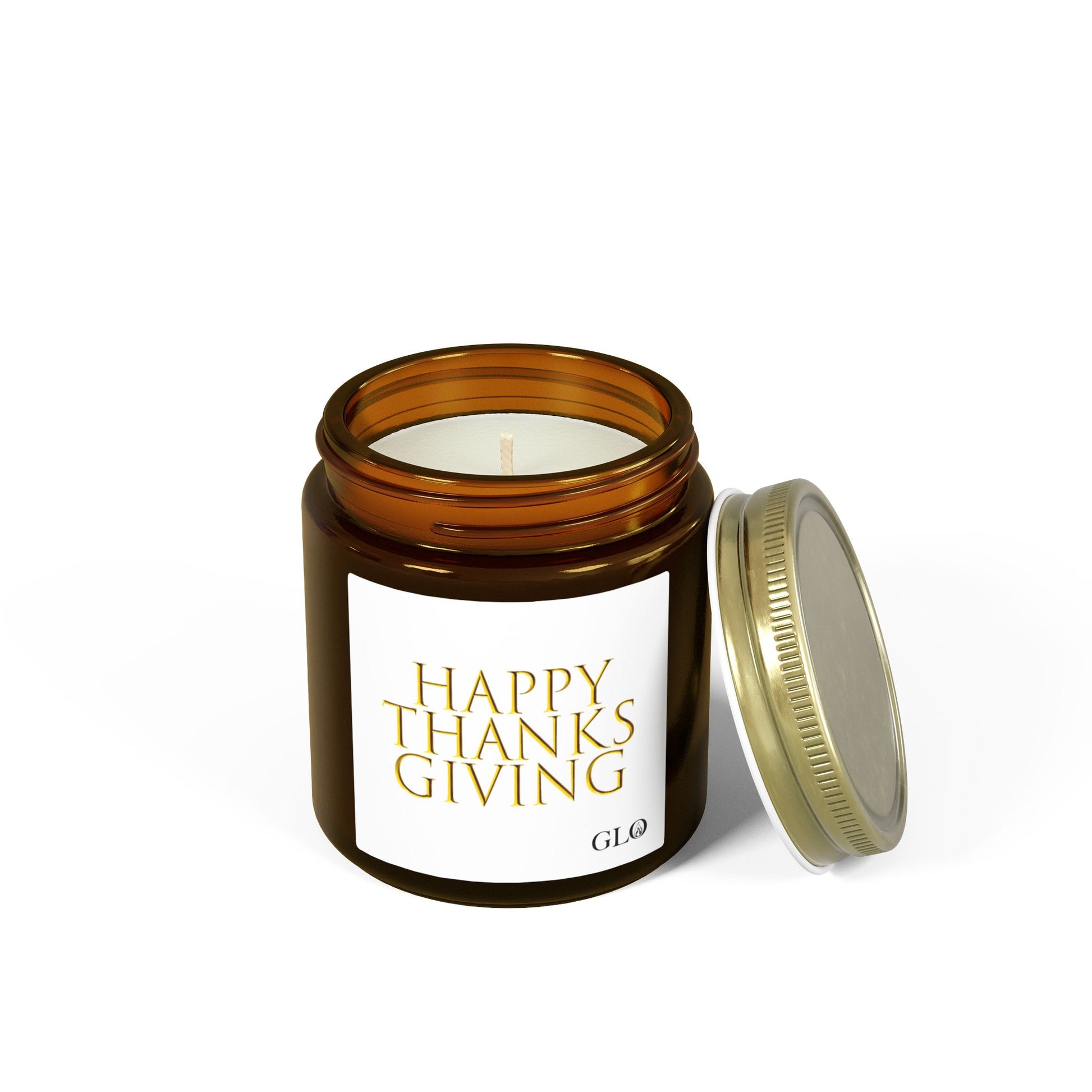 Glass Jar Candle | "Happy Thanksgiving" | 4oz & 9oz