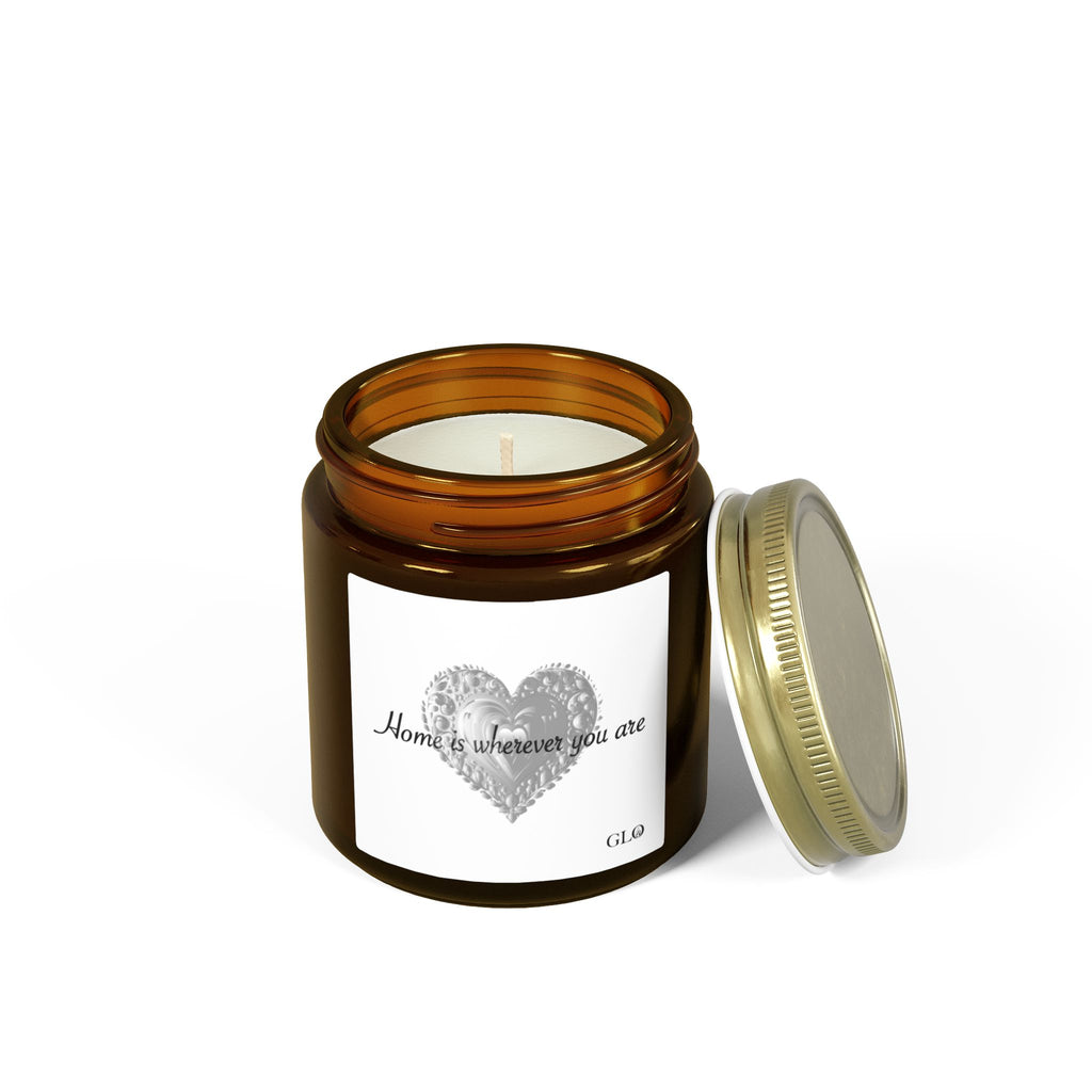 Glass Jar Candle | "Home is Wherever You Are" (on White) | 4oz & 9oz