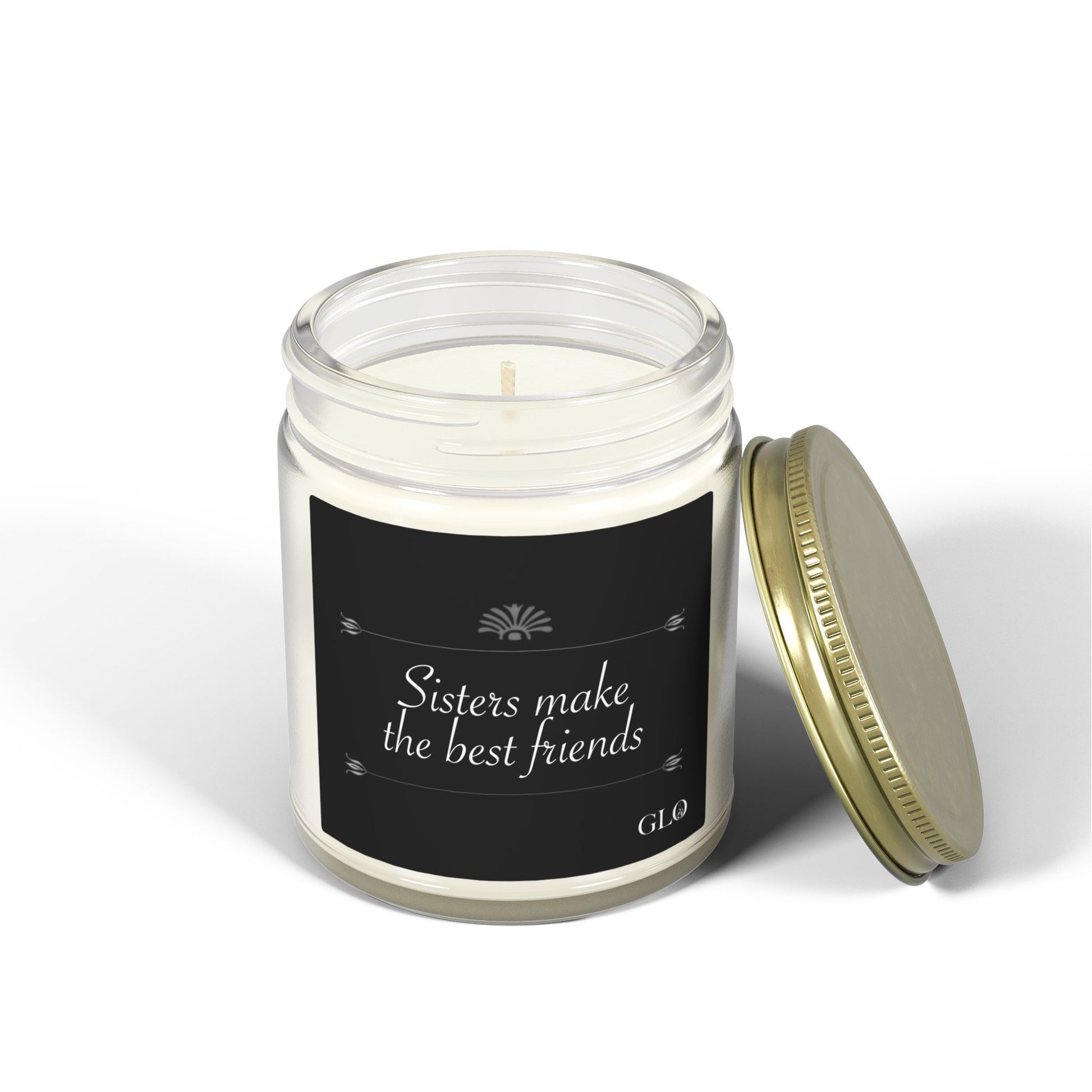 Glass Jar Candle | "Sisters make the best friends" (elegant) | 4oz & 9 oz