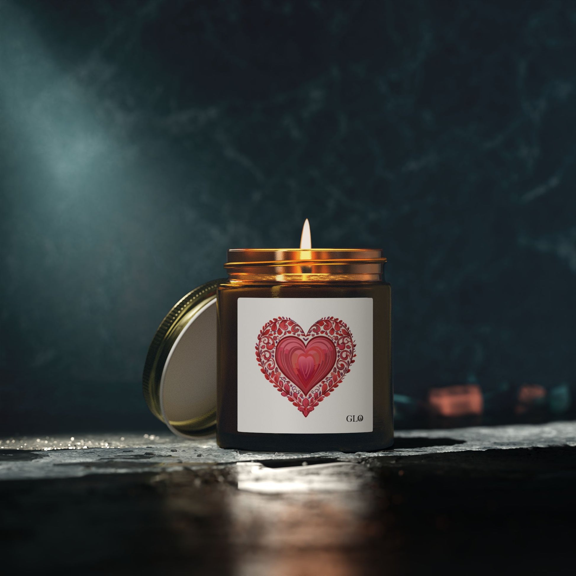 Glass Jar Candle | Heart / Love | 4oz & 9oz