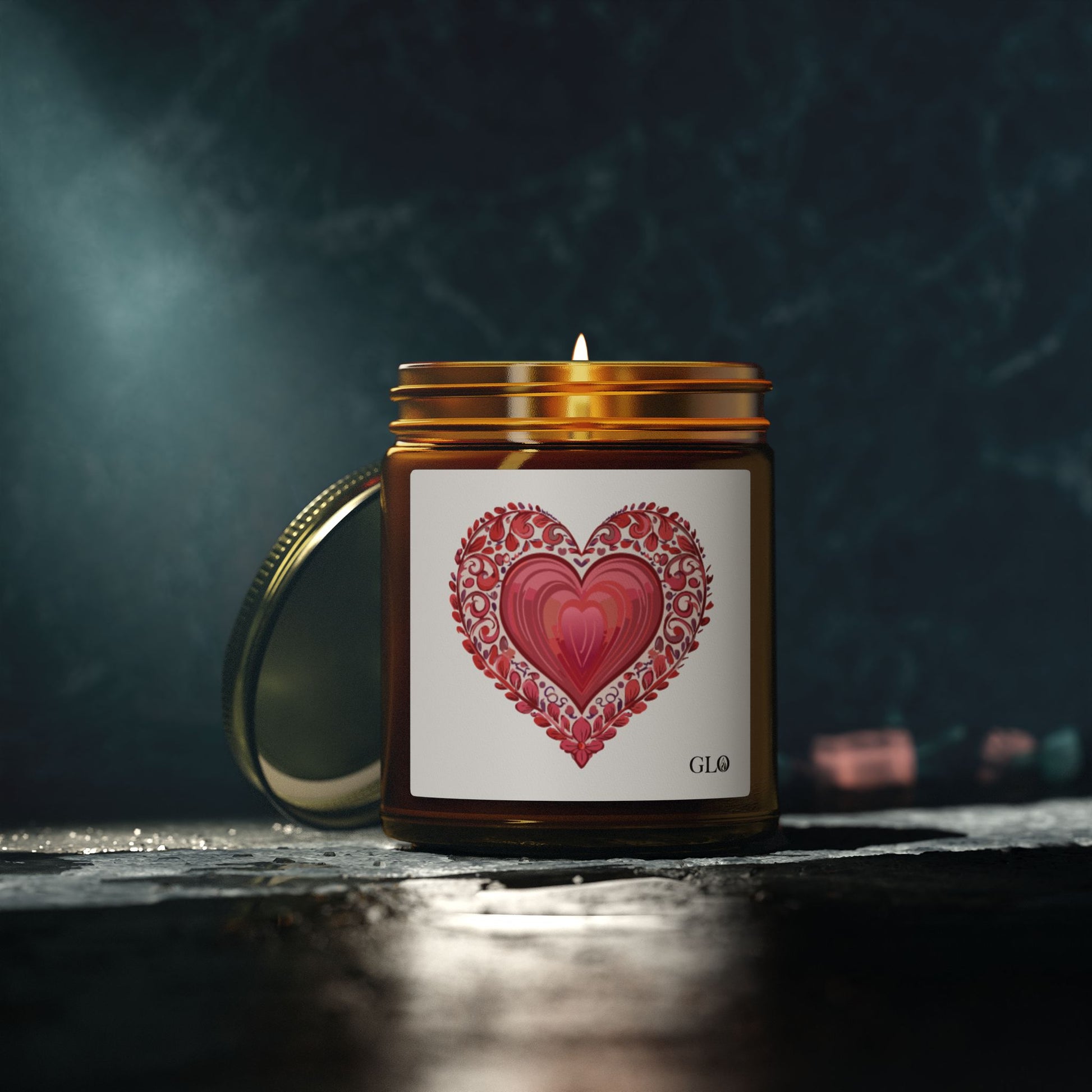 Glass Jar Candle | Heart / Love | 4oz & 9oz