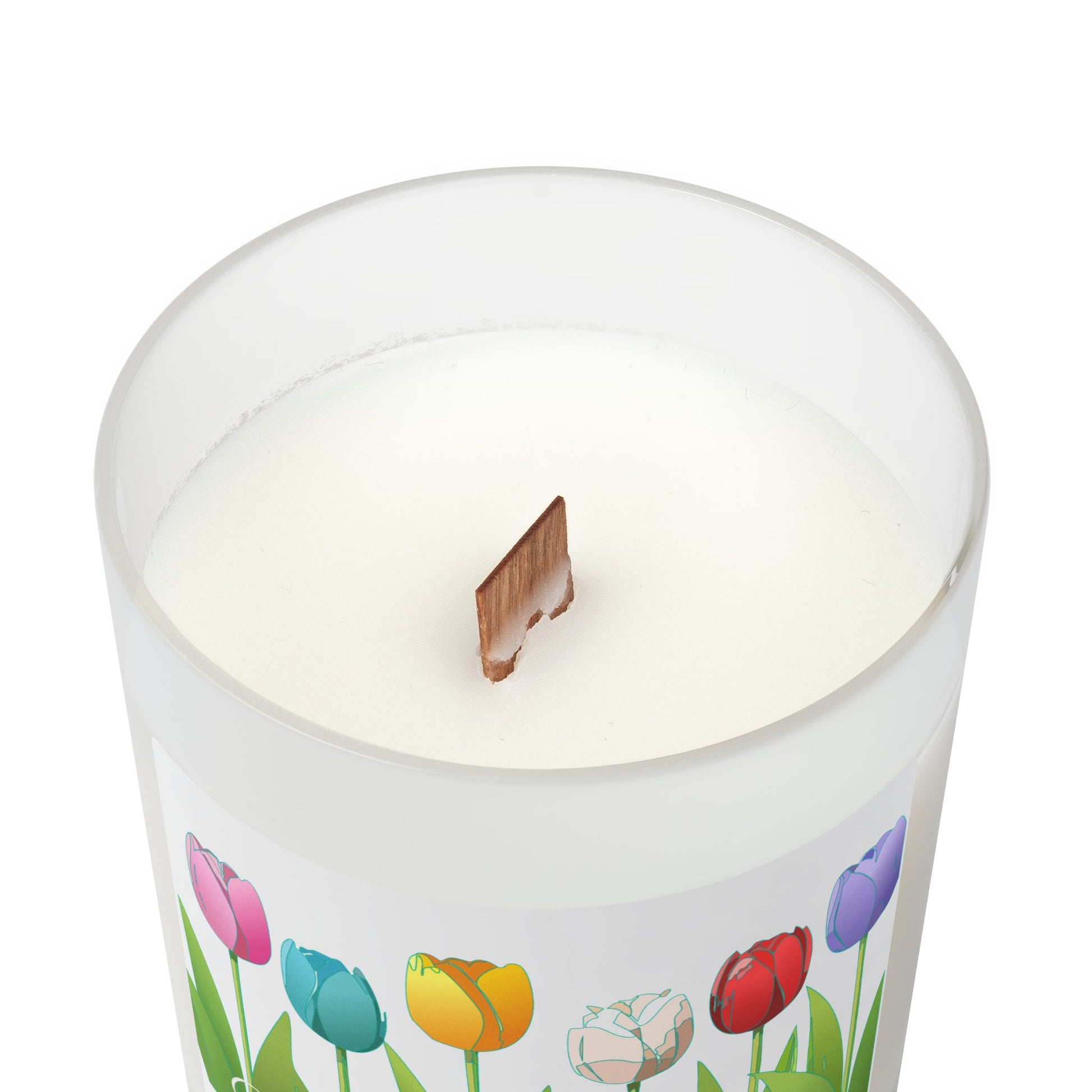 Frosted Glass Candle | "Happy Mother's Day" with tulips | 11oz