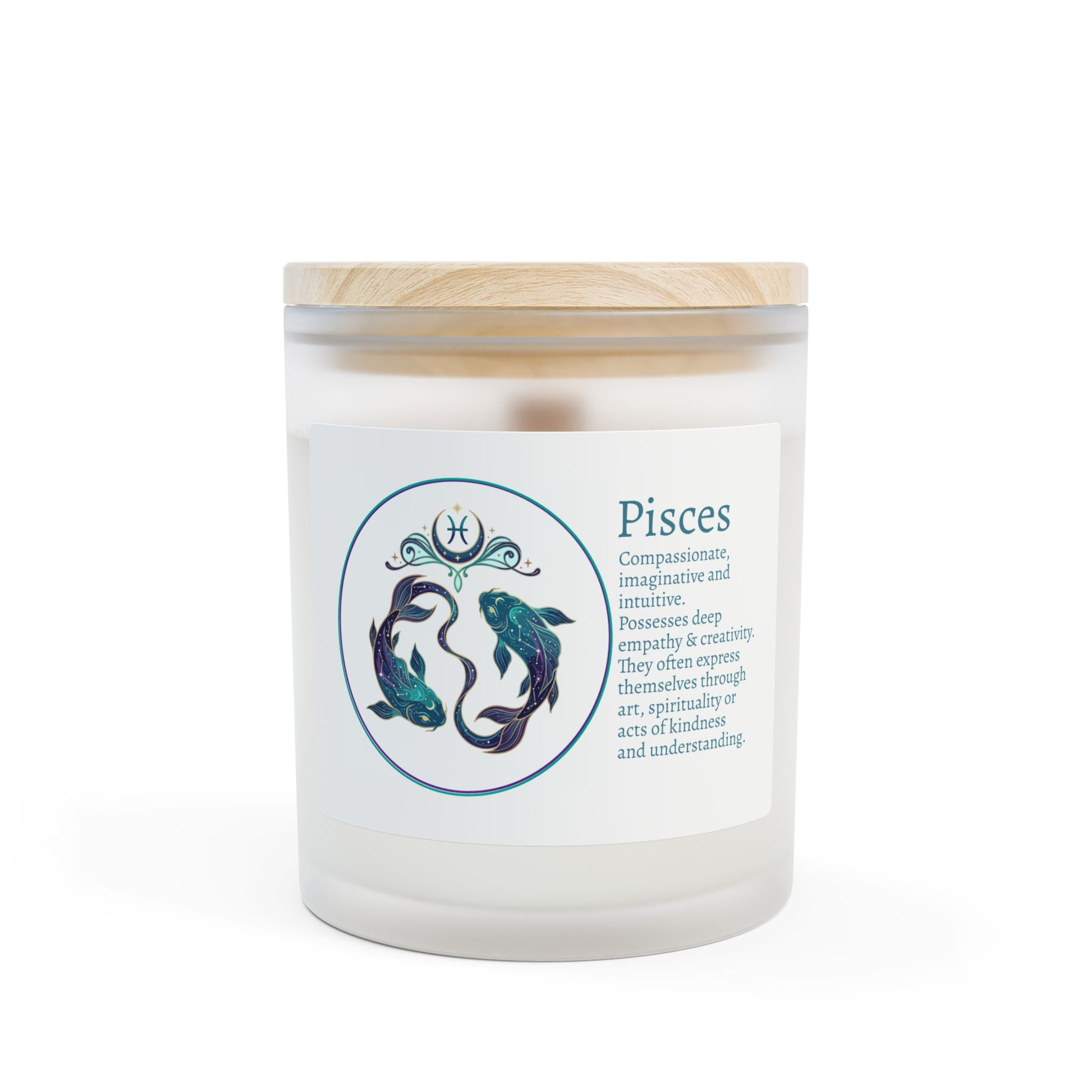 Frosted Glass Candle | Pisces Zodiac | 11oz
