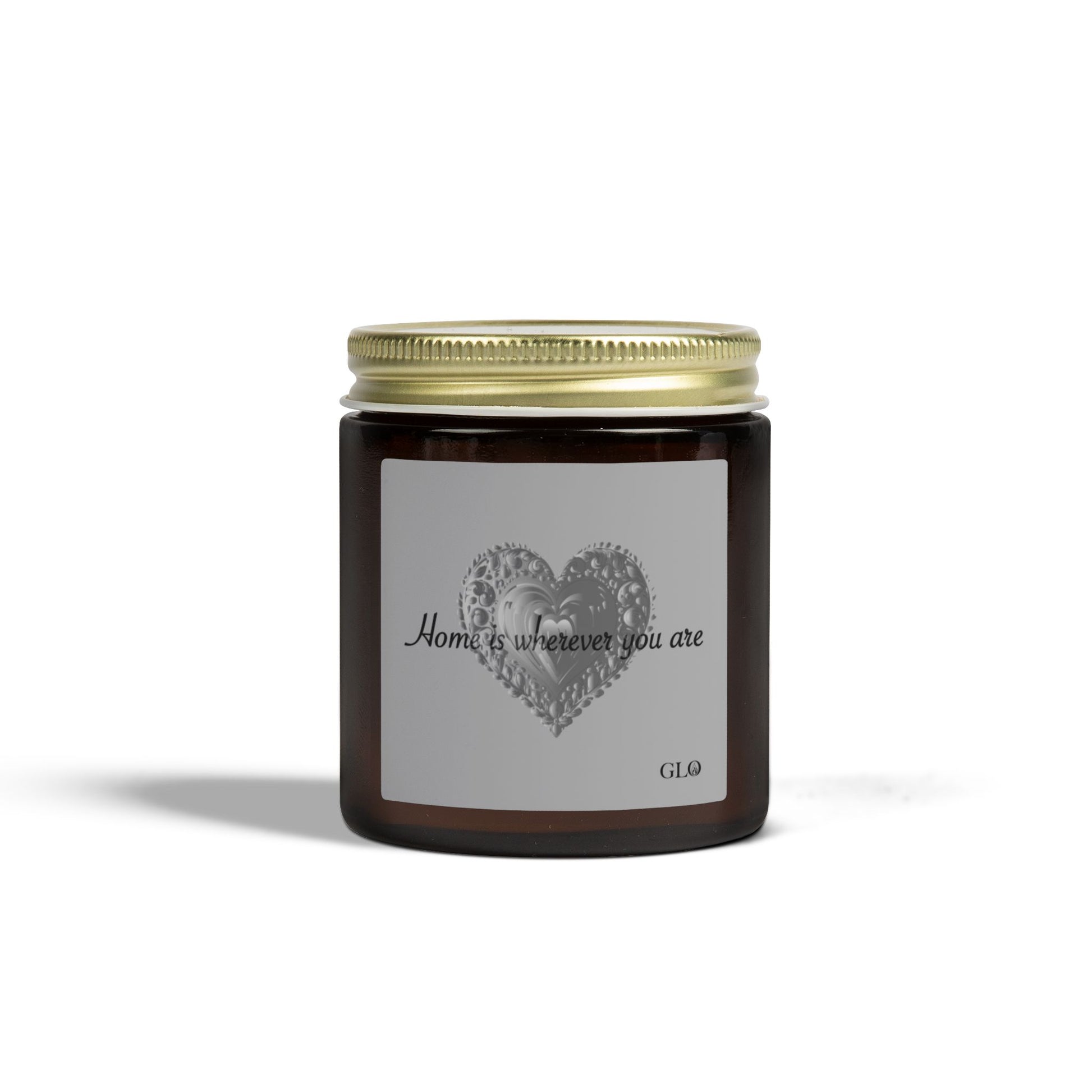 Glass Jar Candle | "Home is Wherever You Are" on Gray | 4oz & 9oz