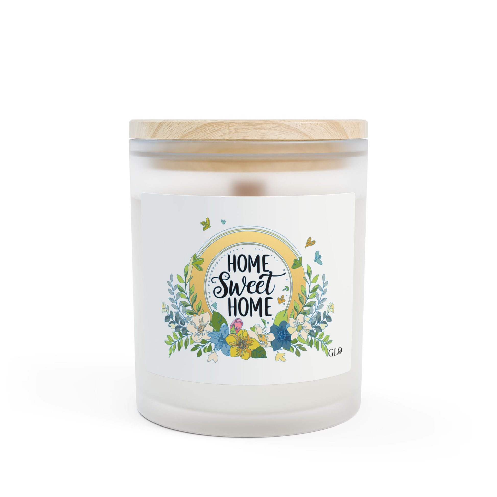 Frosted Glass Candle | "Home Sweet Home" Floral | 1oz