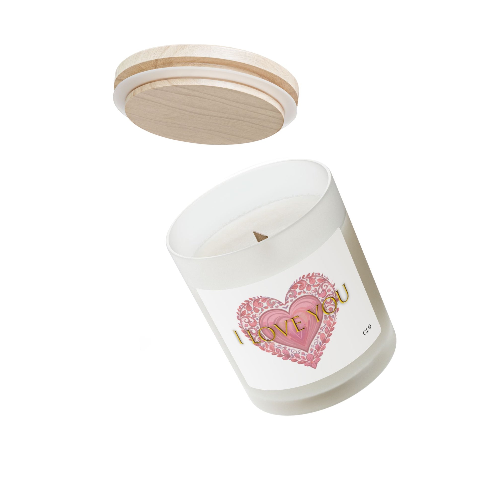 Frosted Glass Candle | "I love you" | 11oz