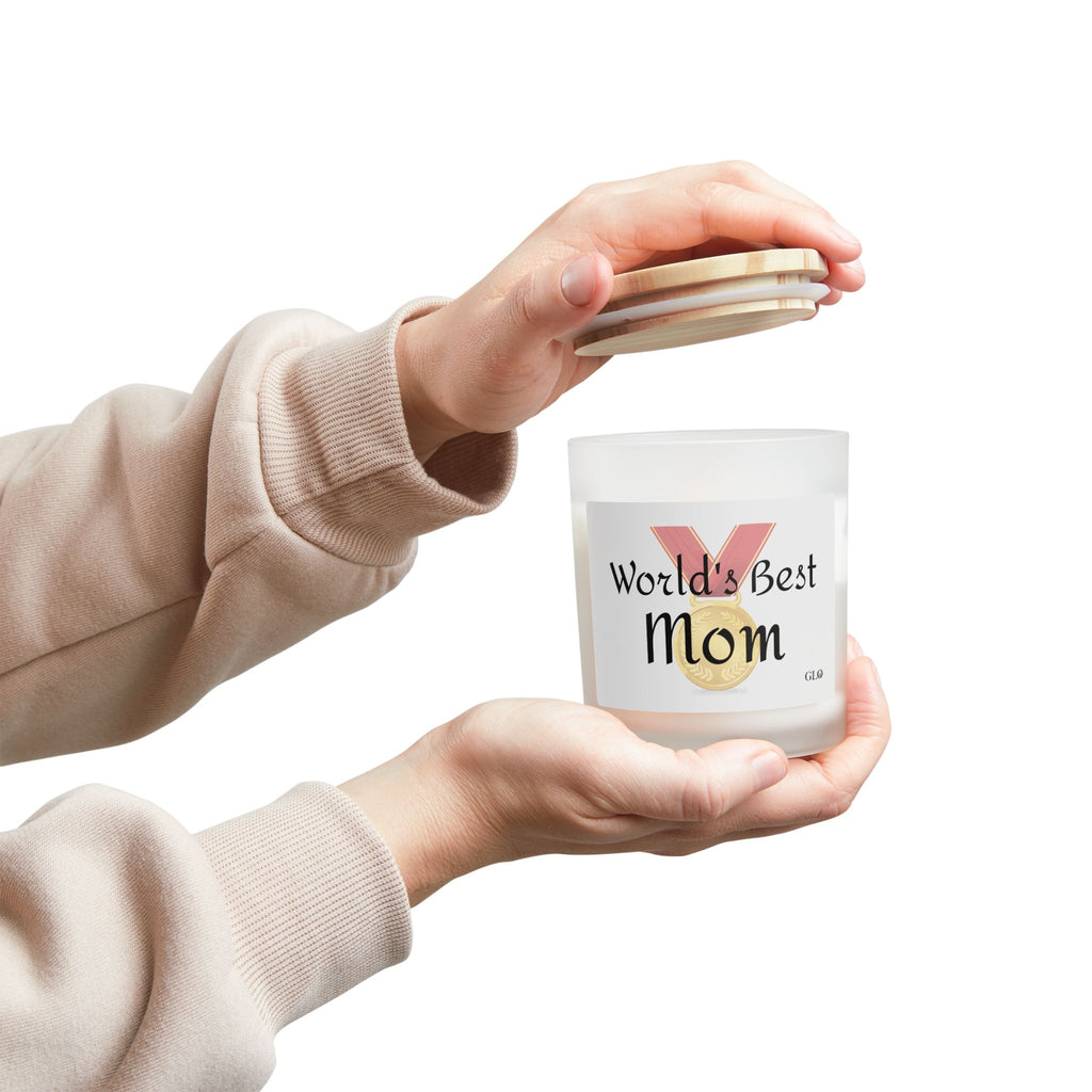 Frosted Glass Candle | "World's Best Mom" | 11oz