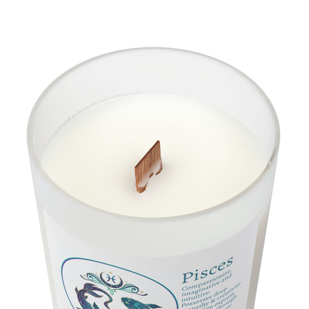 Frosted Glass Candle | Pisces Zodiac | 11oz