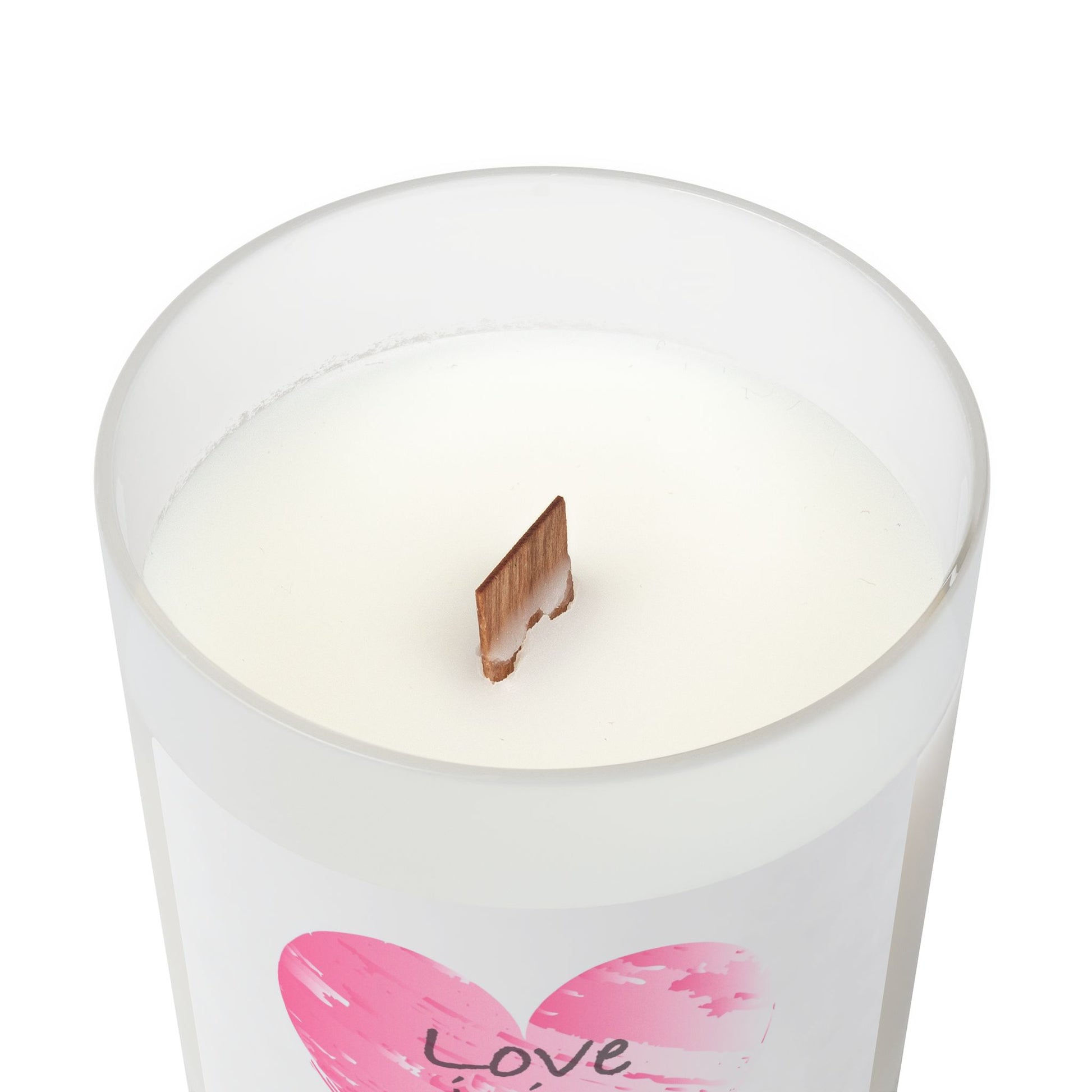 Frosted Glass Candle | "Love is in the air" | 11oz