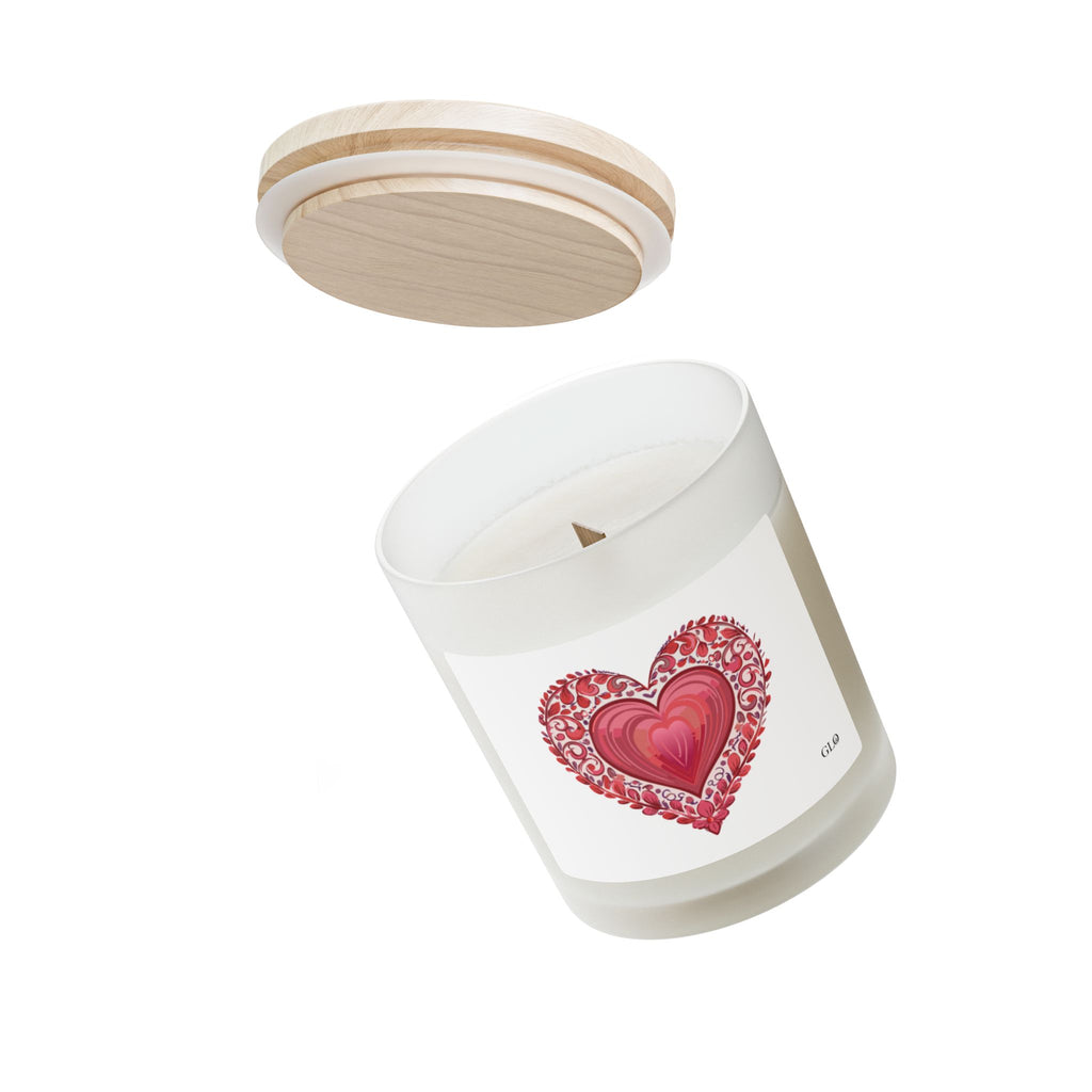 Frosted Glass Candle | Heart / Love | 11oz