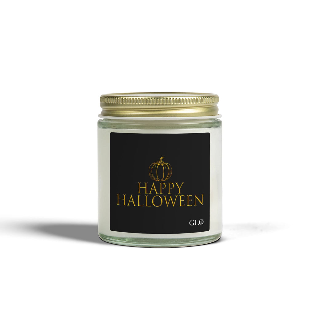 Glass Jar Candle | "Happy Halloween" (elegant on black) | 4oz & 9oz