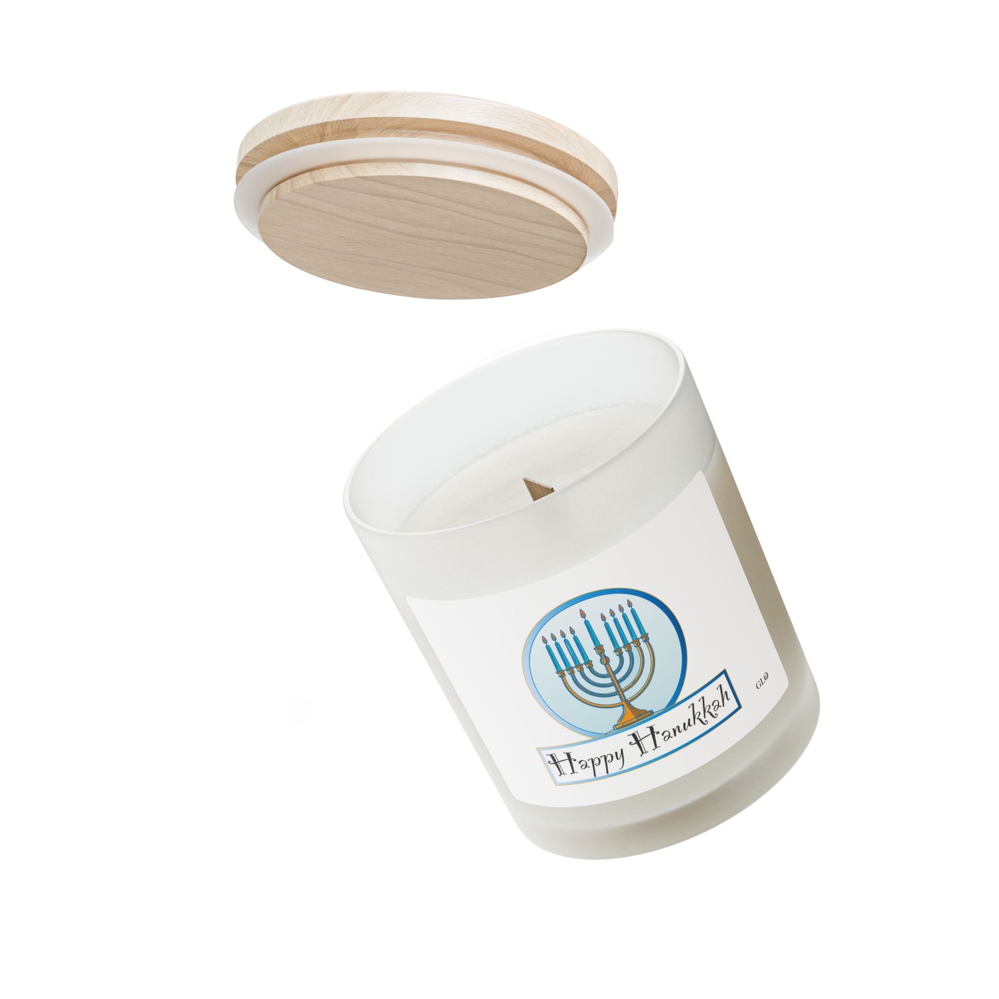 Frosted Glass Candle | "Happy Hanukkah" | 11oz